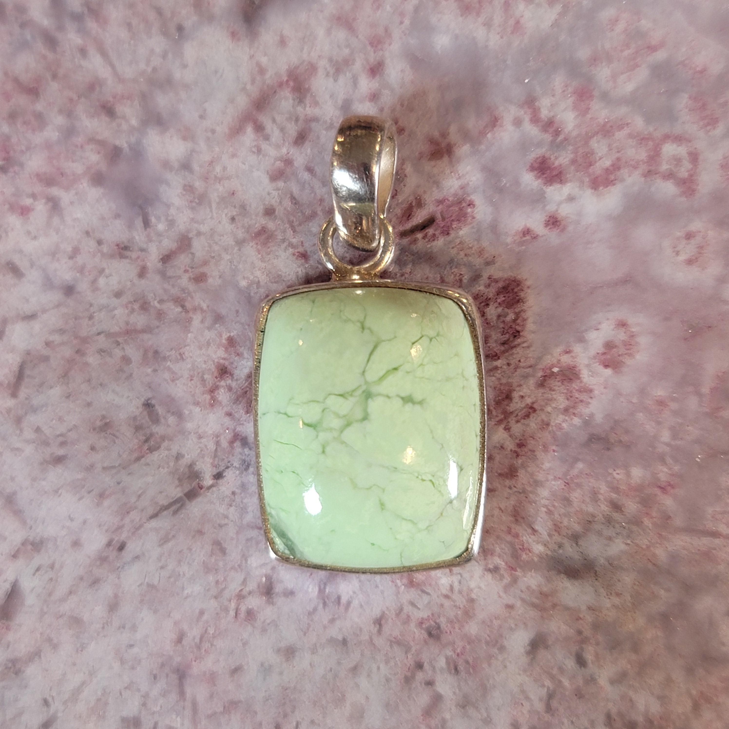 Lemon Chrysoprase Pendant .925 Silver for Compassion, Joy and Kindness