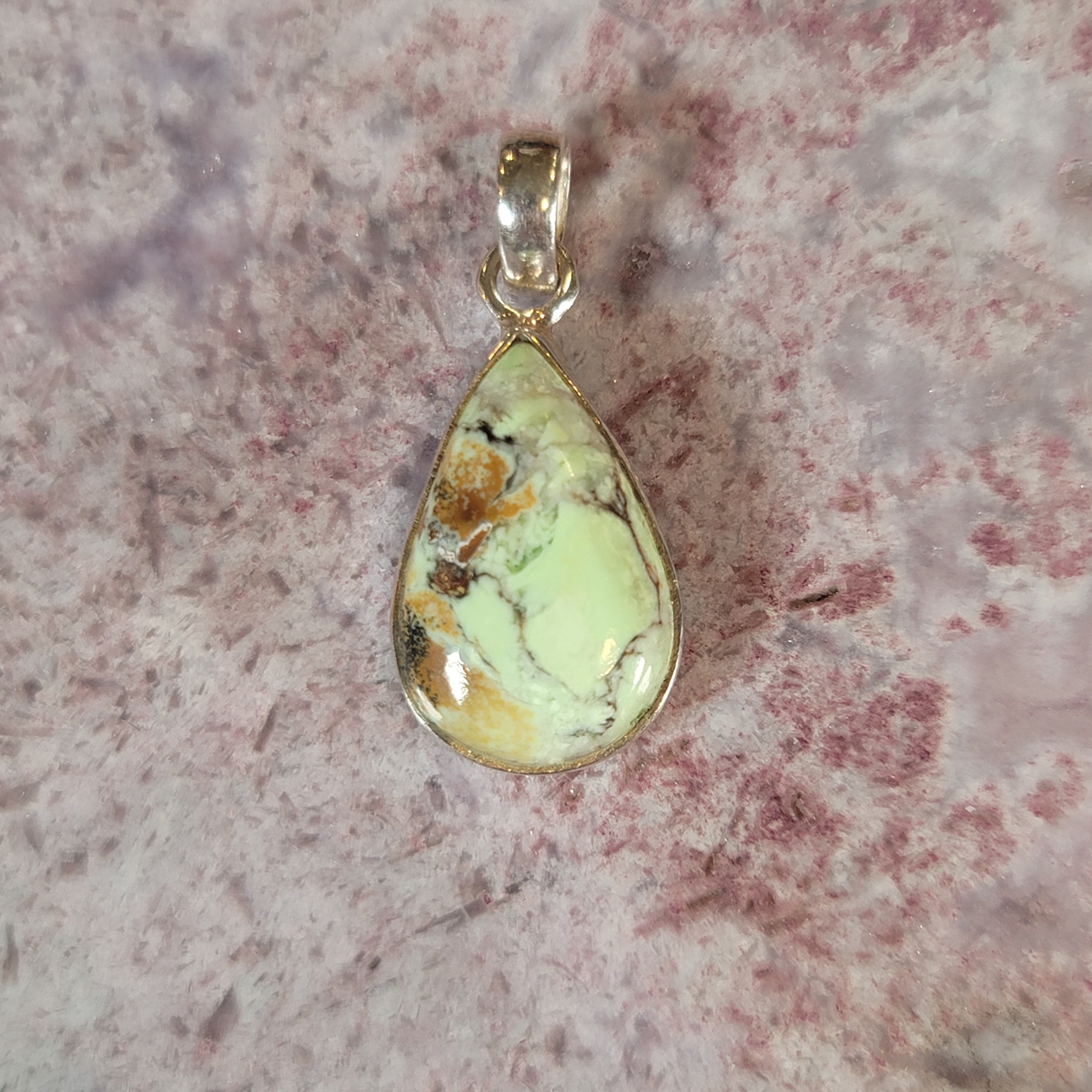 Lemon Chrysoprase Pendant .925 Silver for Compassion, Joy and Kindness