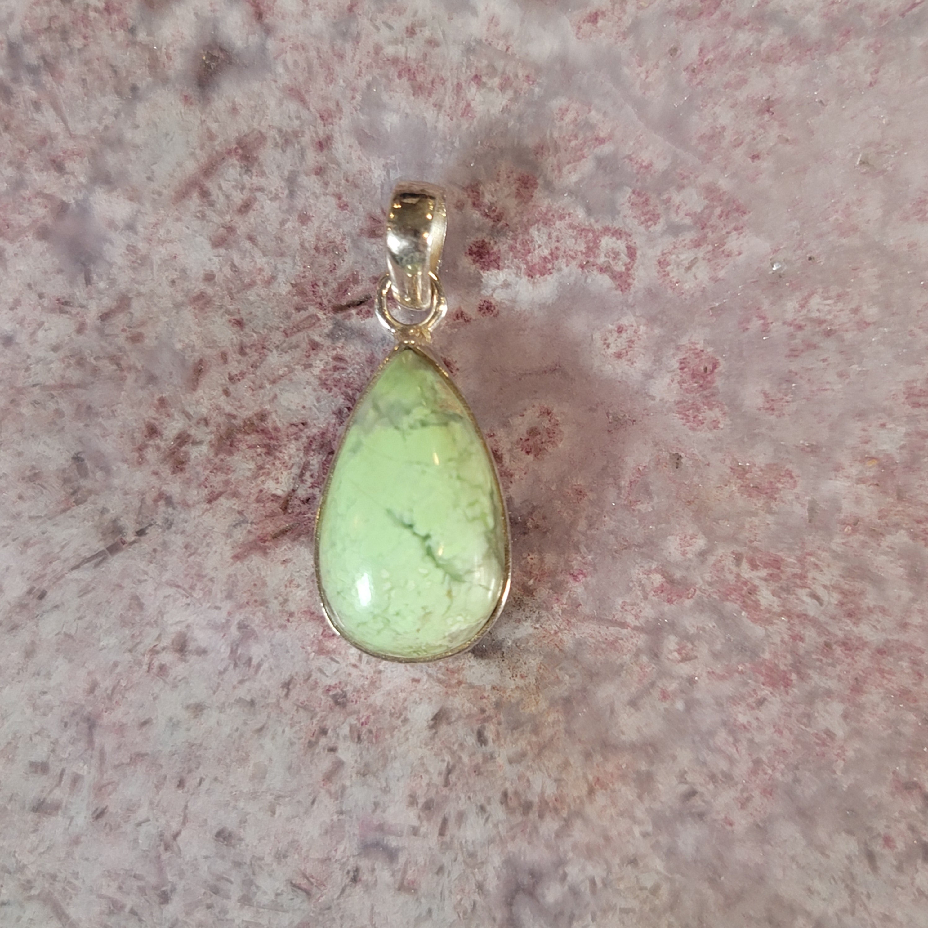 Lemon Chrysoprase Pendant .925 Silver for Compassion, Joy and Kindness