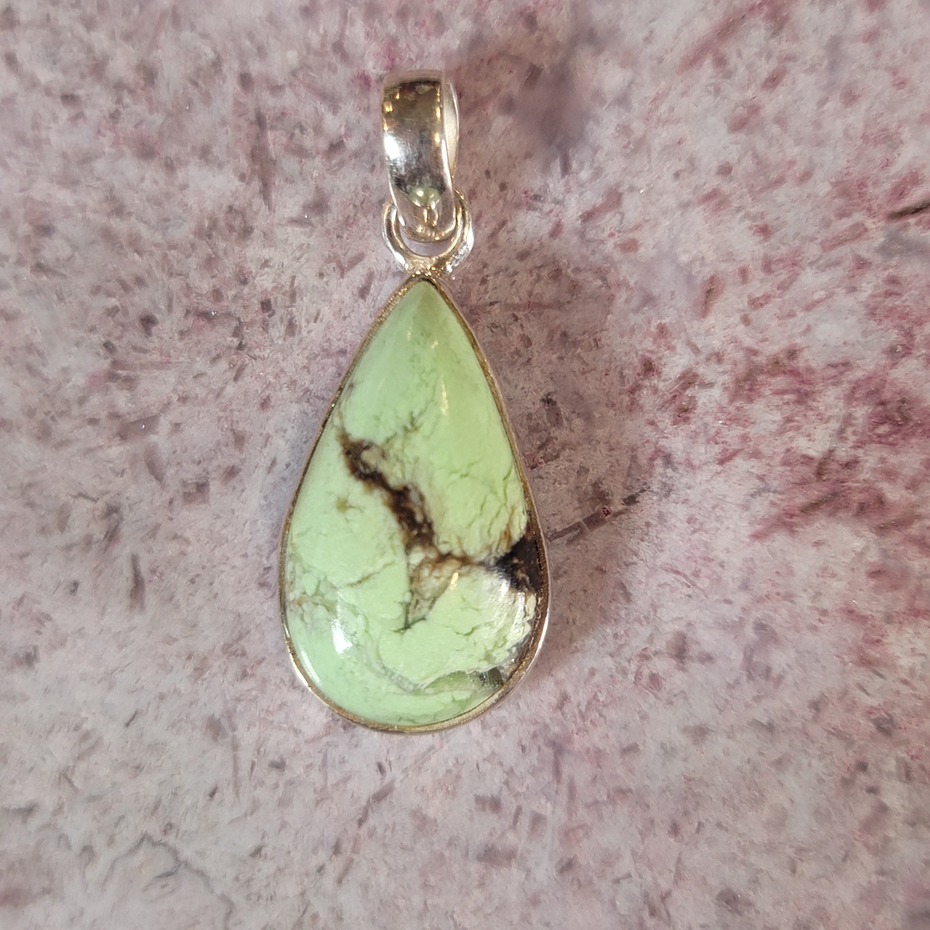 Lemon Chrysoprase Pendant .925 Silver for Compassion, Joy and Kindness