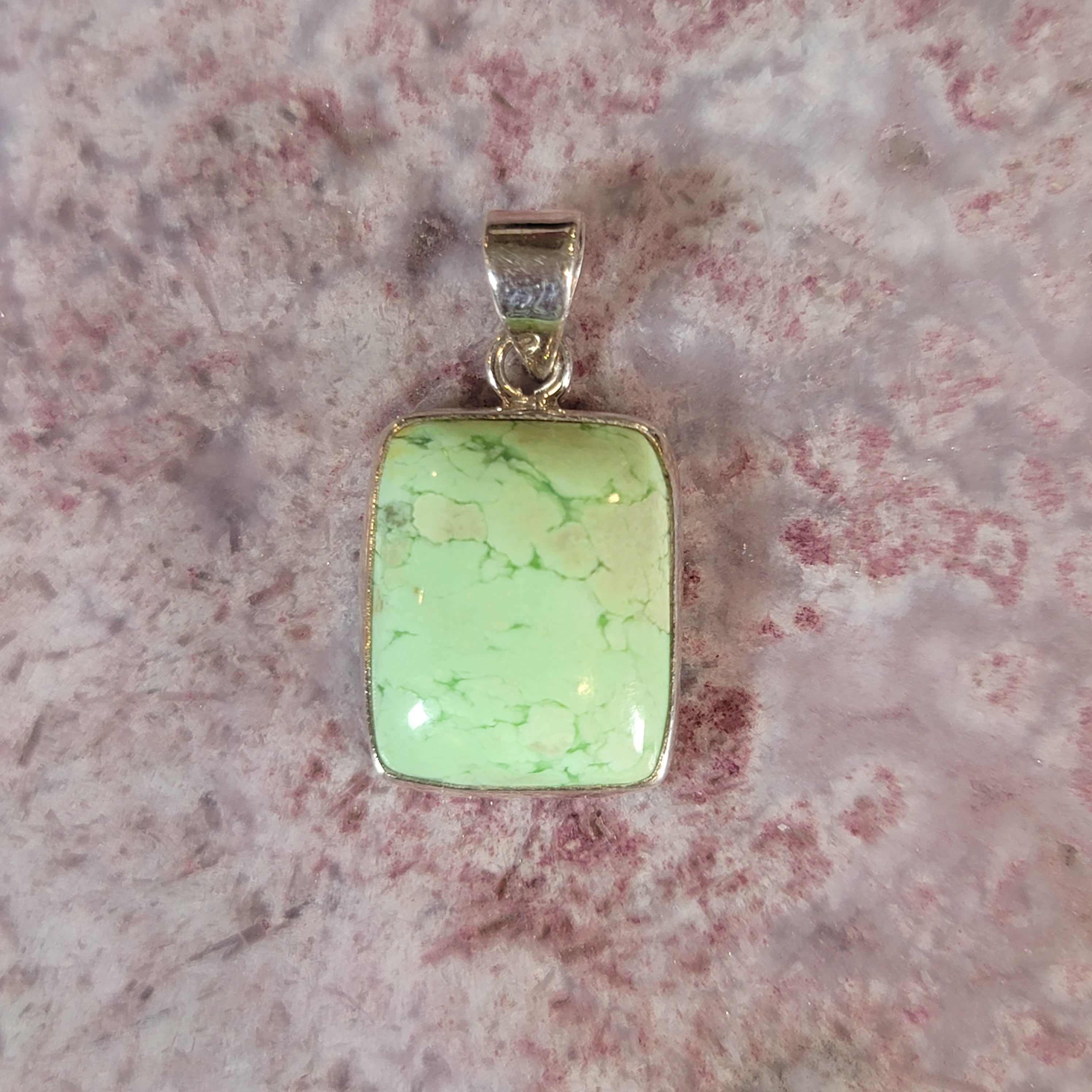 Lemon Chrysoprase Pendant .925 Silver for Compassion, Joy and Kindness