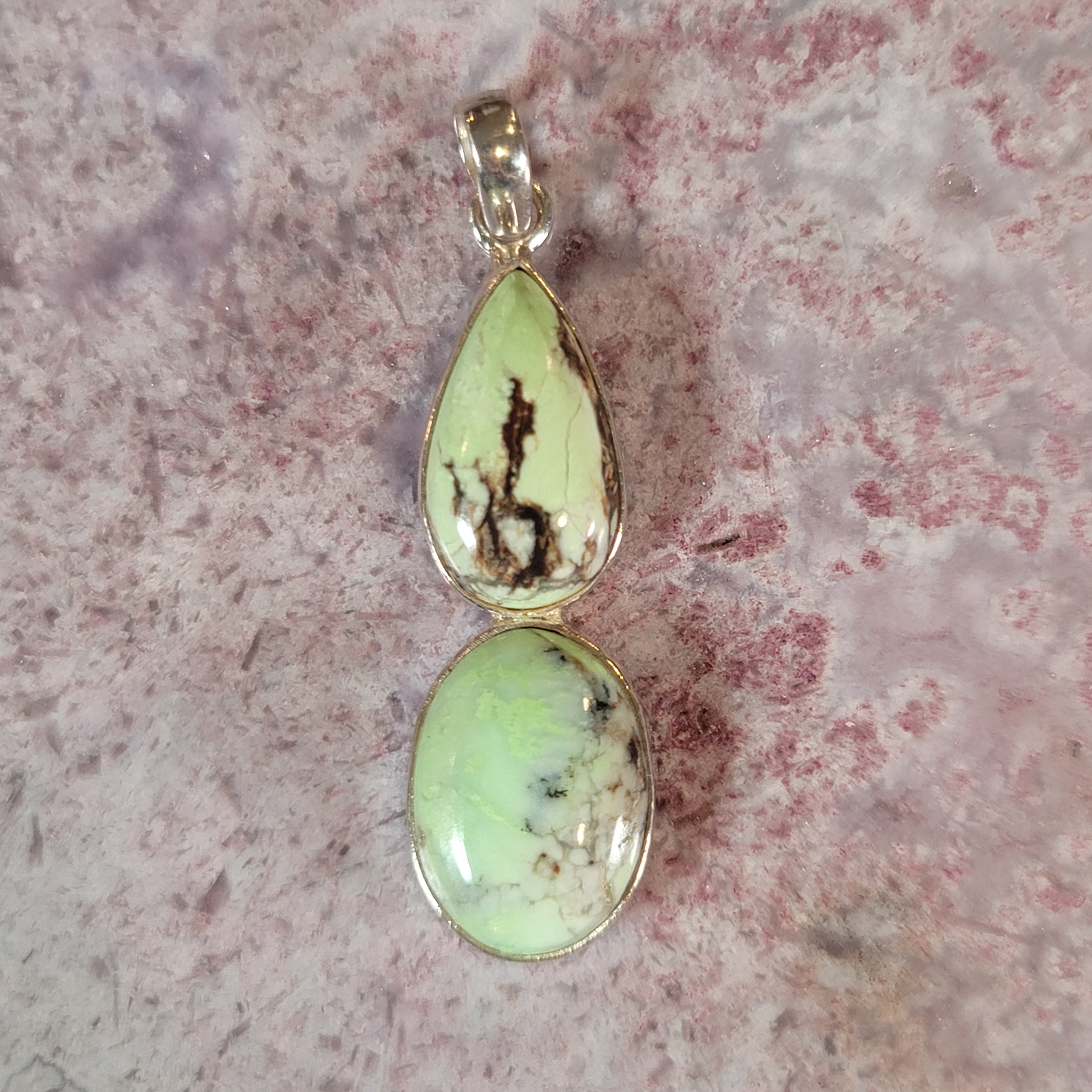 Lemon Chrysoprase Pendant .925 Silver for Compassion, Joy and Kindness