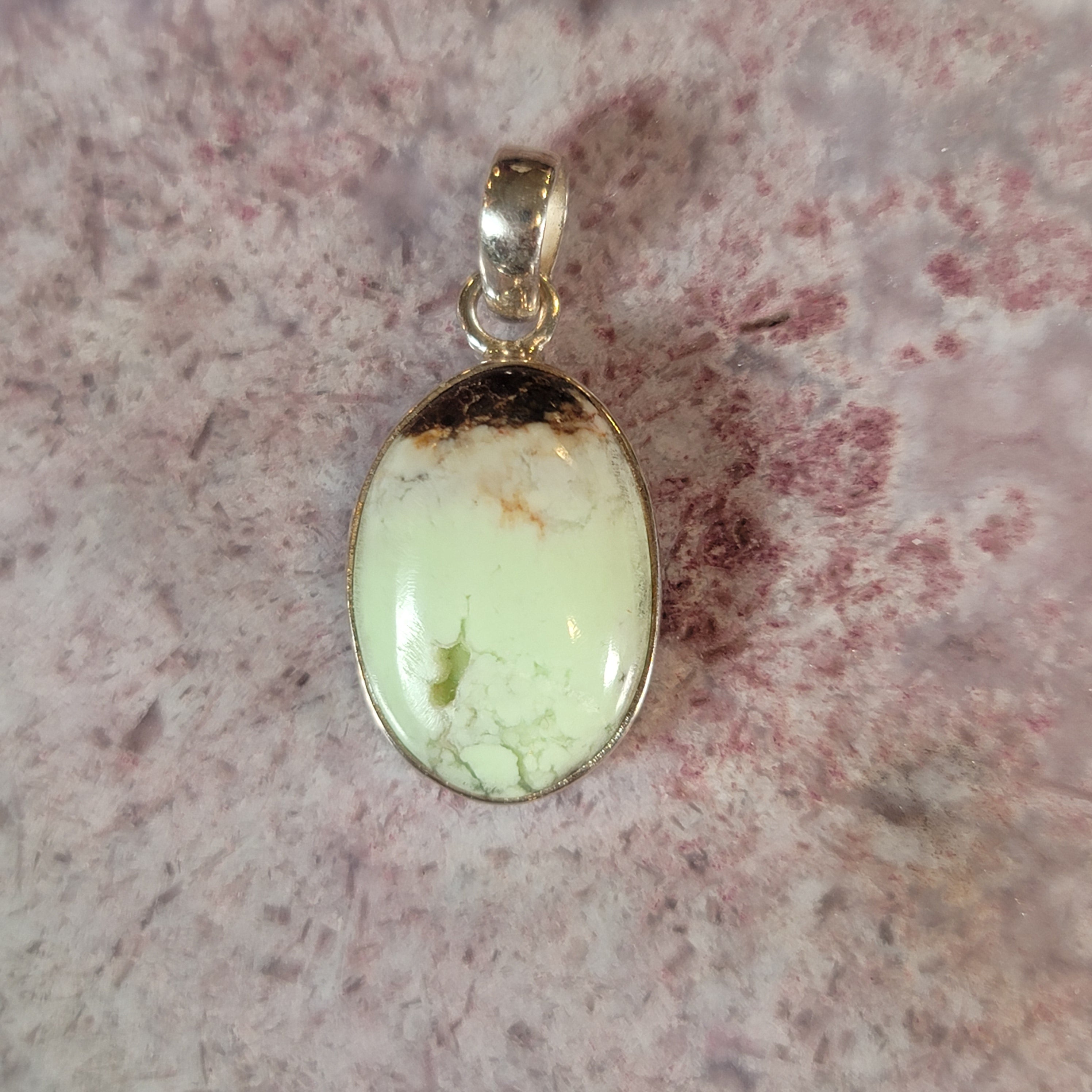 Lemon Chrysoprase Pendant .925 Silver for Compassion, Joy and Kindness