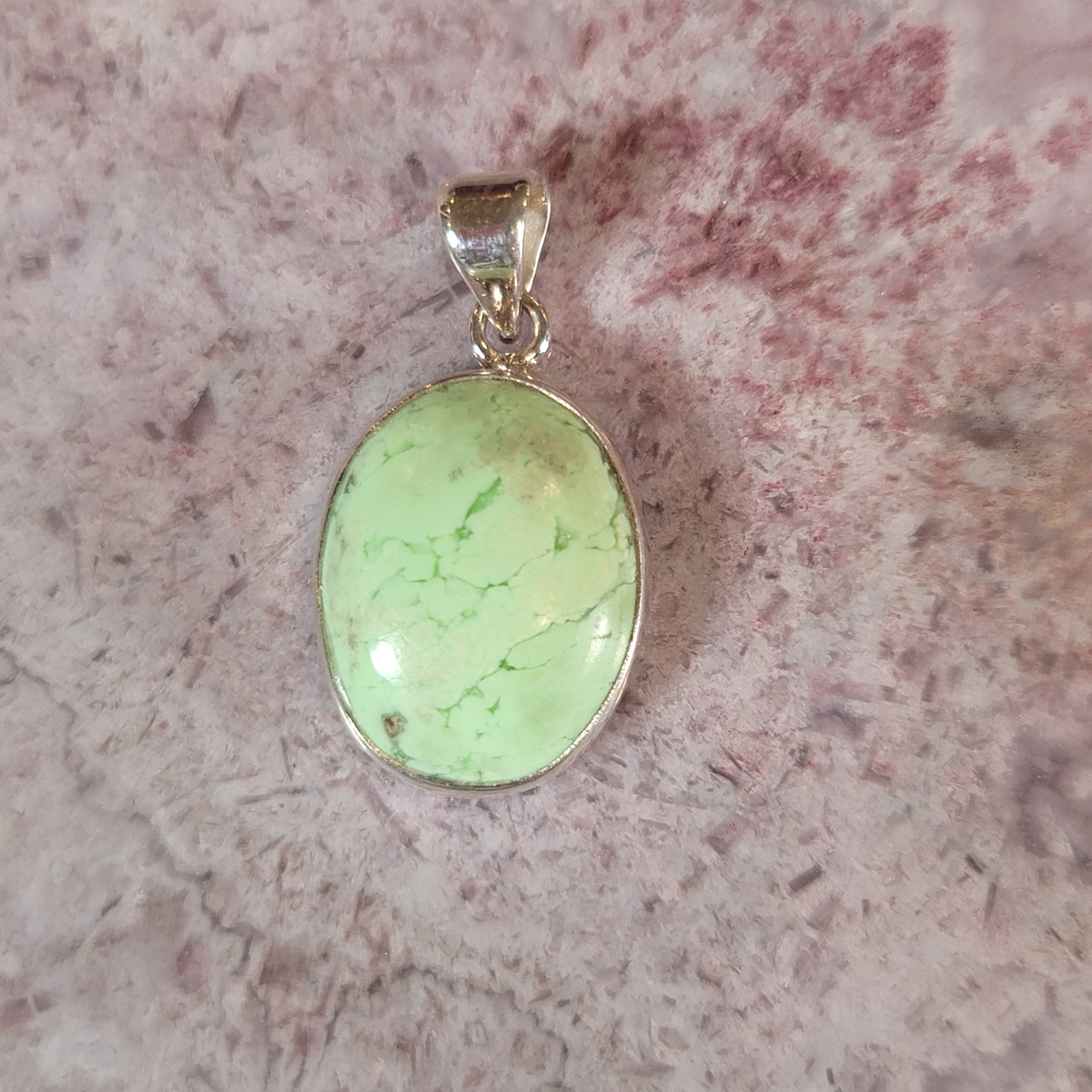 Lemon Chrysoprase Pendant .925 Silver for Compassion, Joy and Kindness