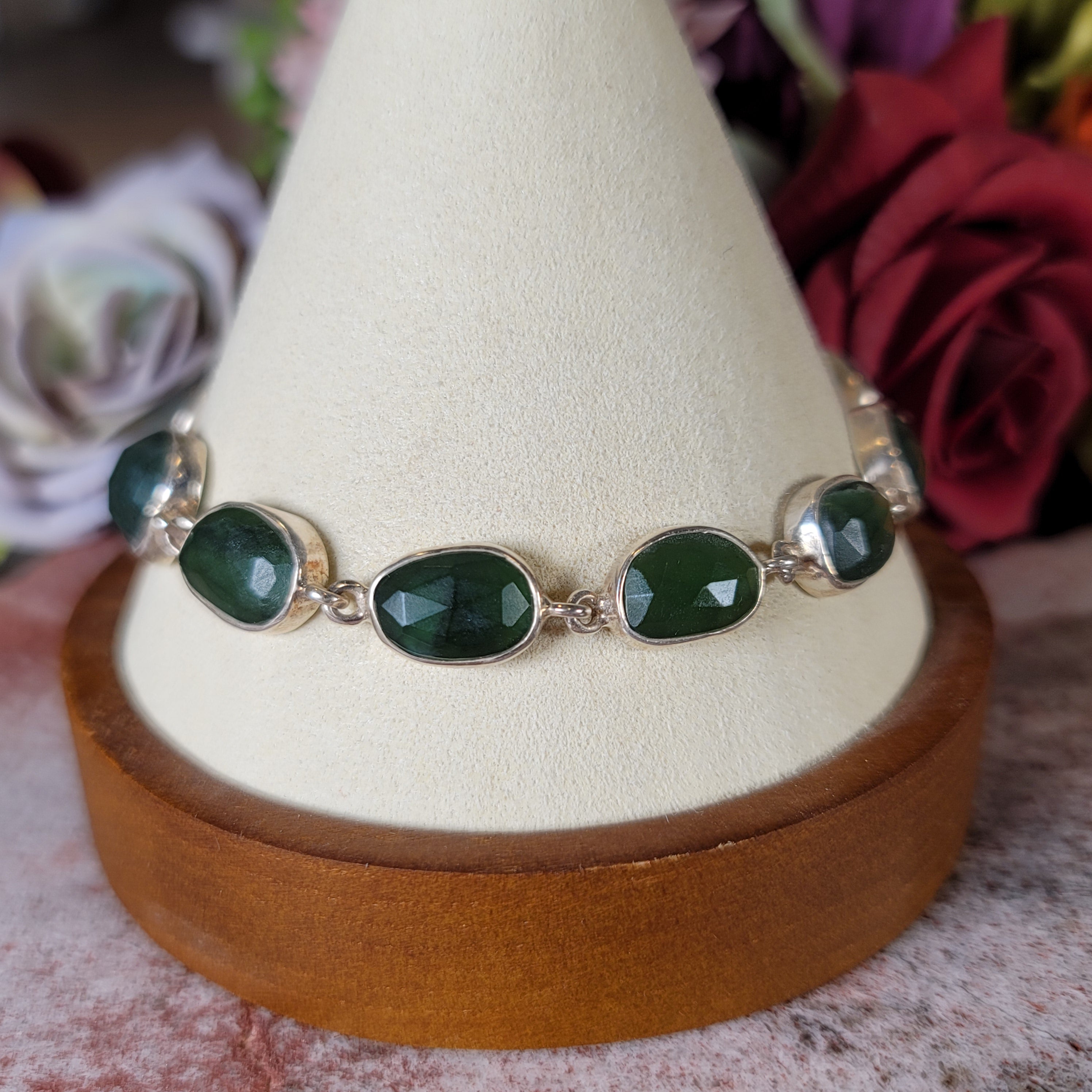 Moss Agate Bracelet .925 Silver (AAA Grade) for Creating your Dreams