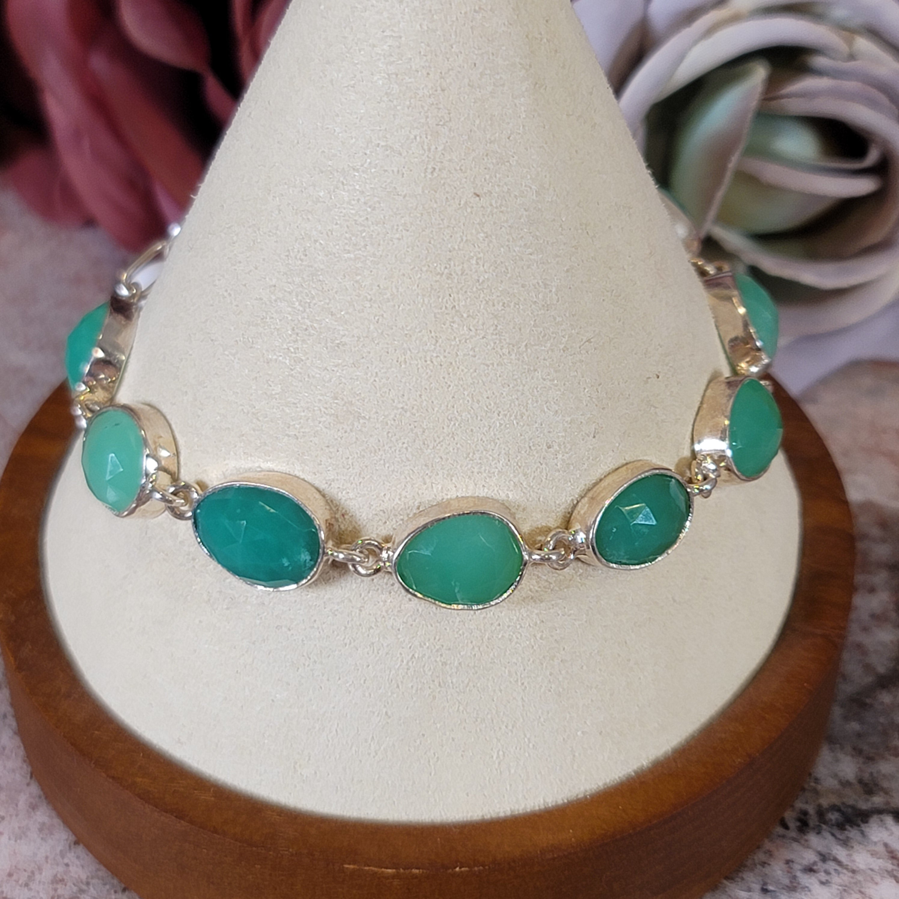 Chrysoprase Bracelet .925 Silver for Compassion, Joy and Kindness