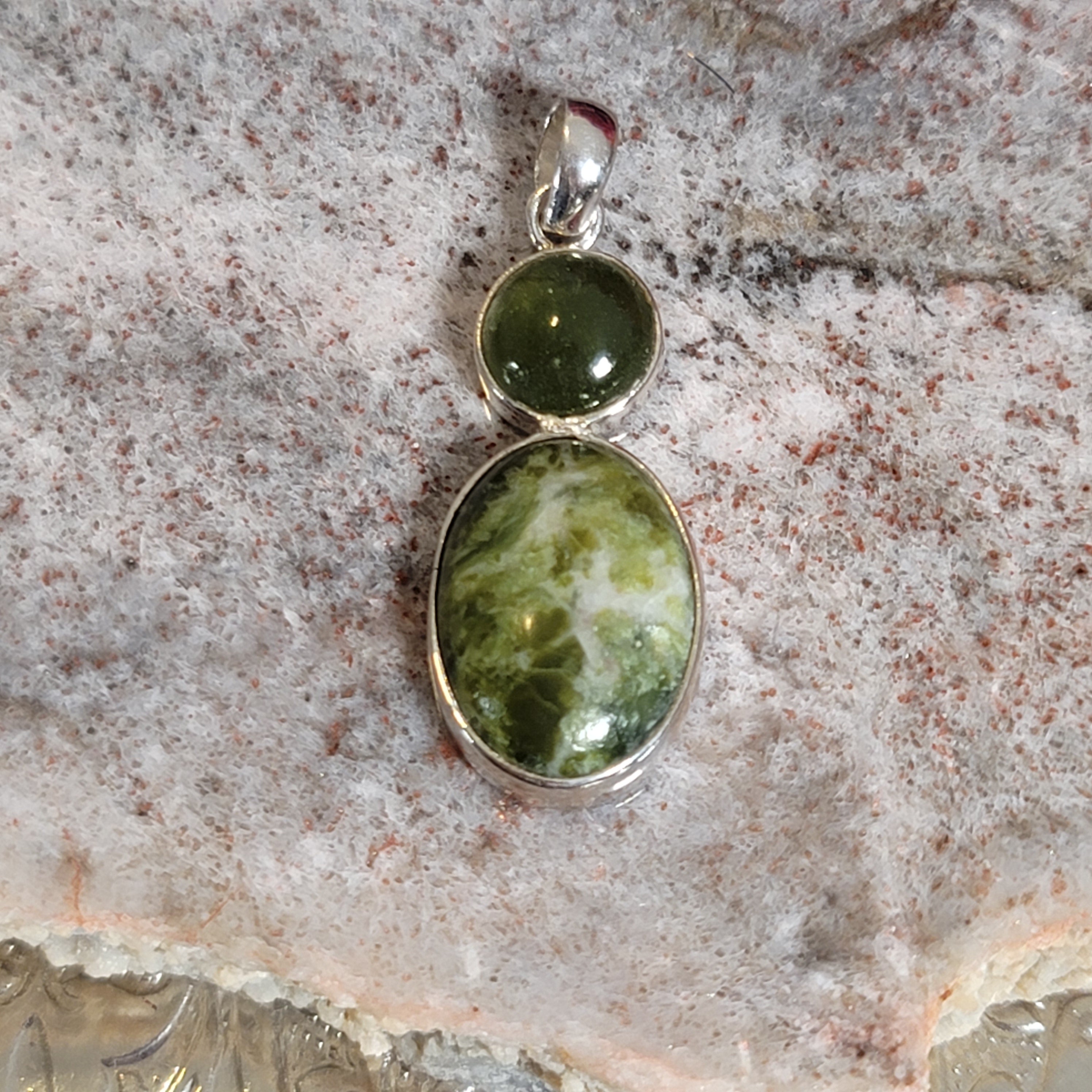 Vesuvianite Pendant .925 Silver for Courage, Growth and Change