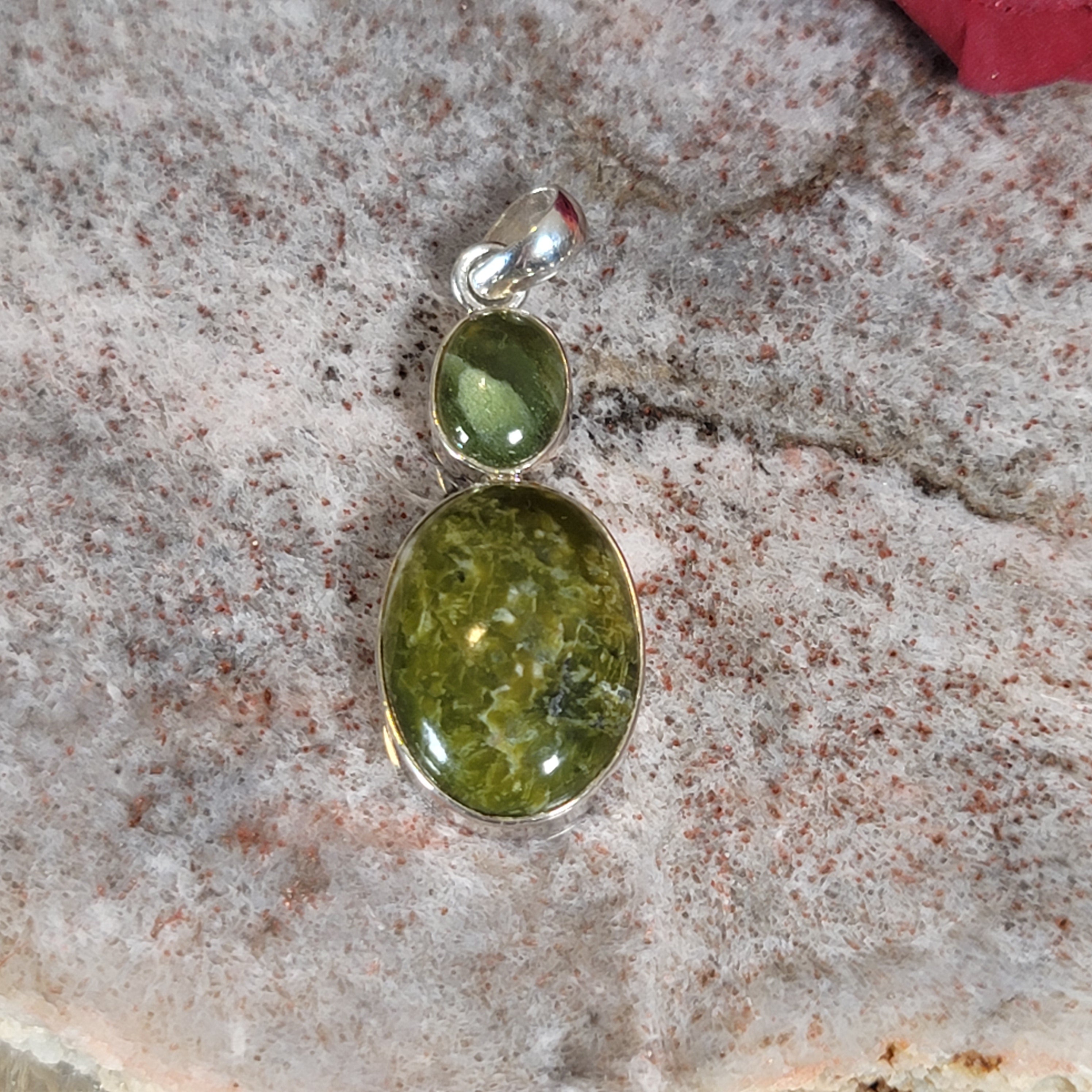 Vesuvianite Pendant .925 Silver for Courage, Growth and Change