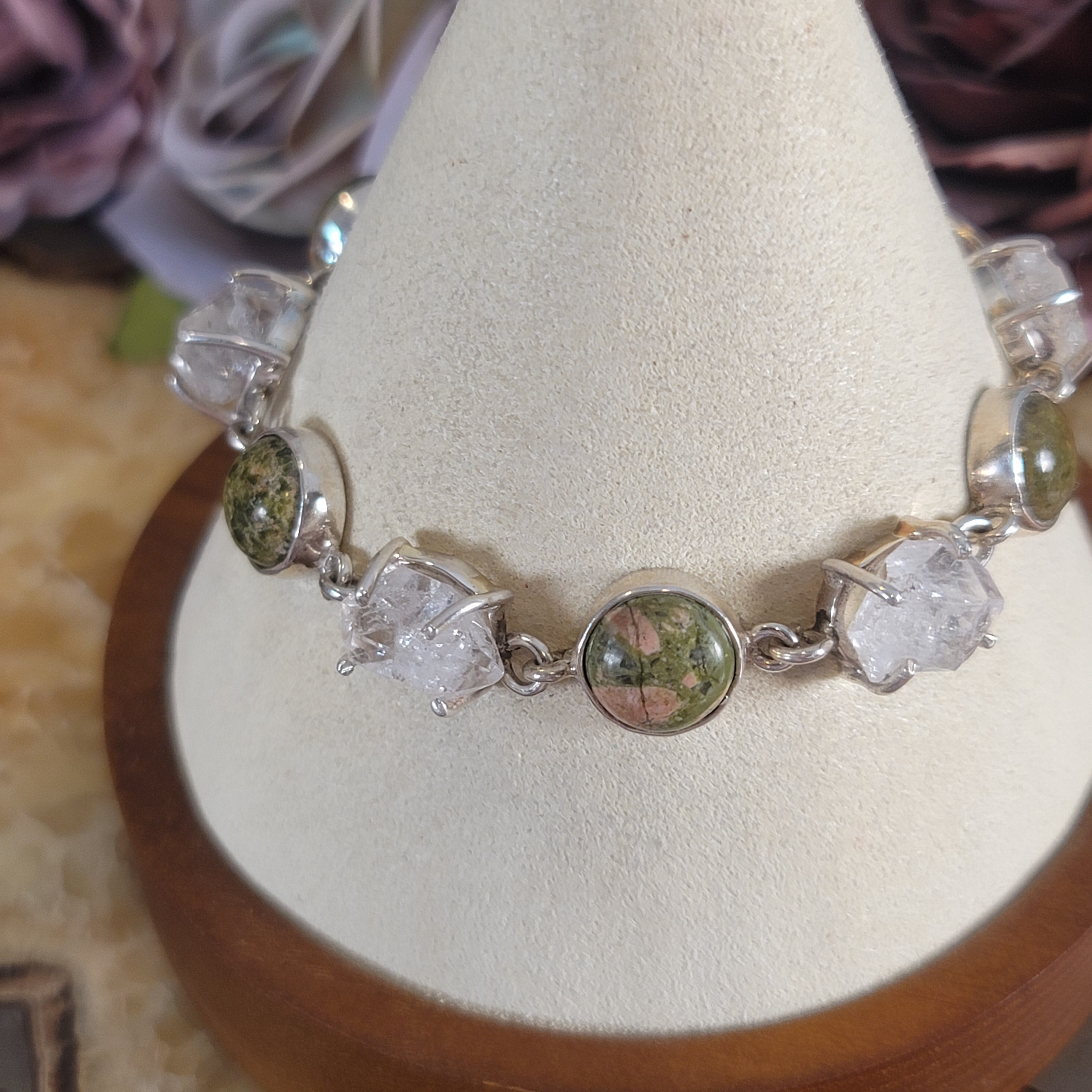 Unakite Bracelet .925 Silver for Balance, Patience and Releasing Bad Habits