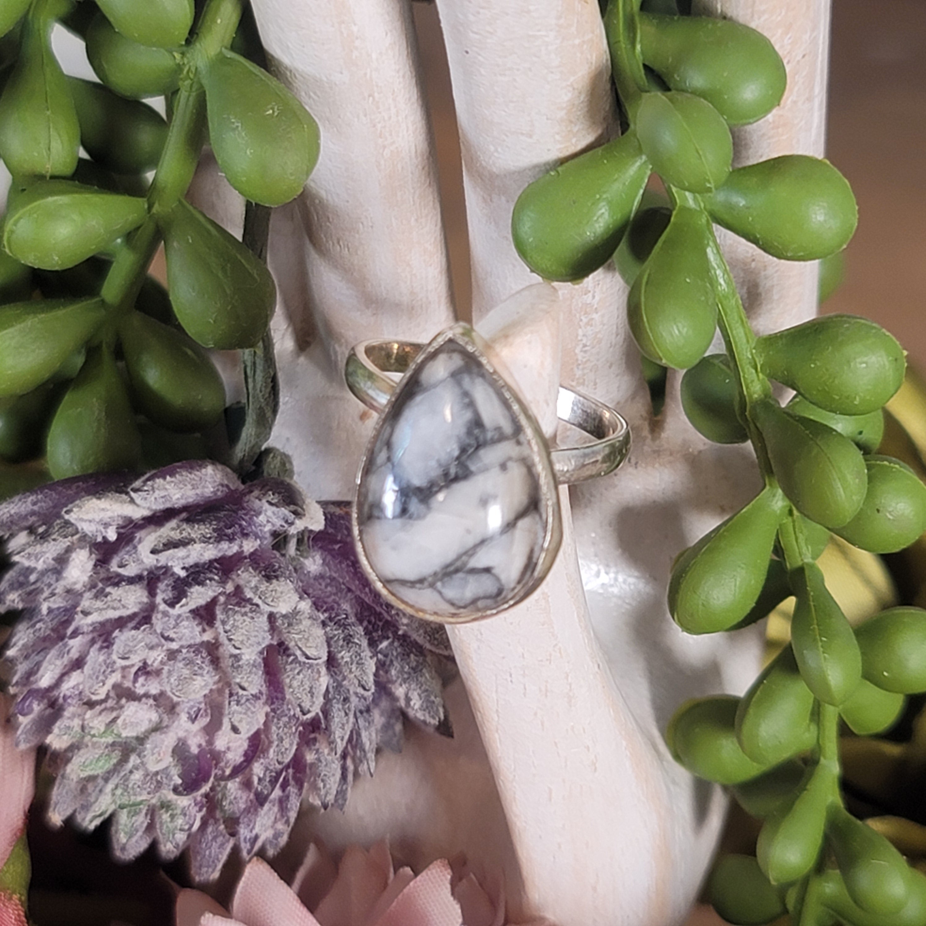 Pinolite Adjustable Ring .925 Silver