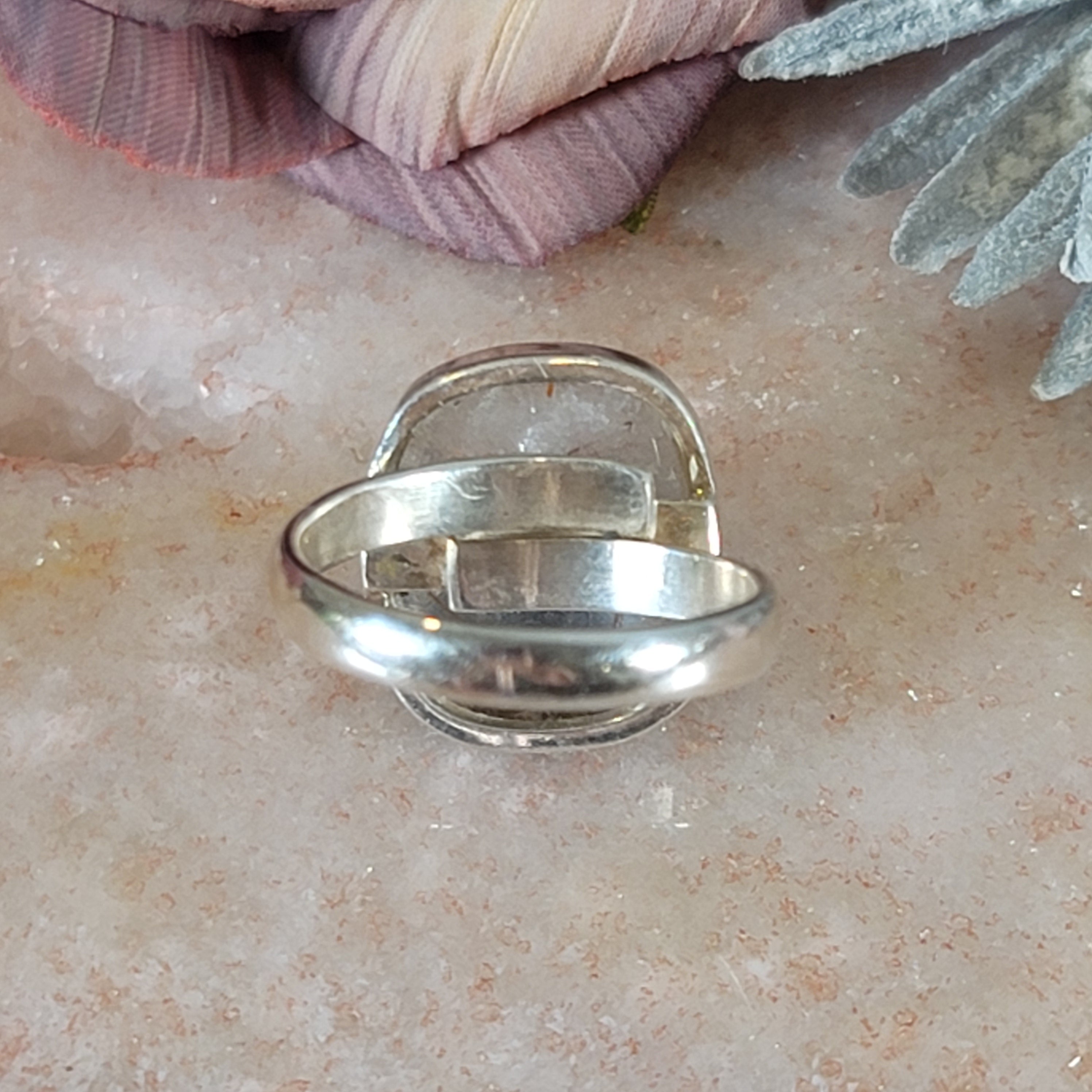 Copper Rutile in Quartz Adjustable Ring .925 Silver for Amplifying Energy and Accelerating your Manifestations