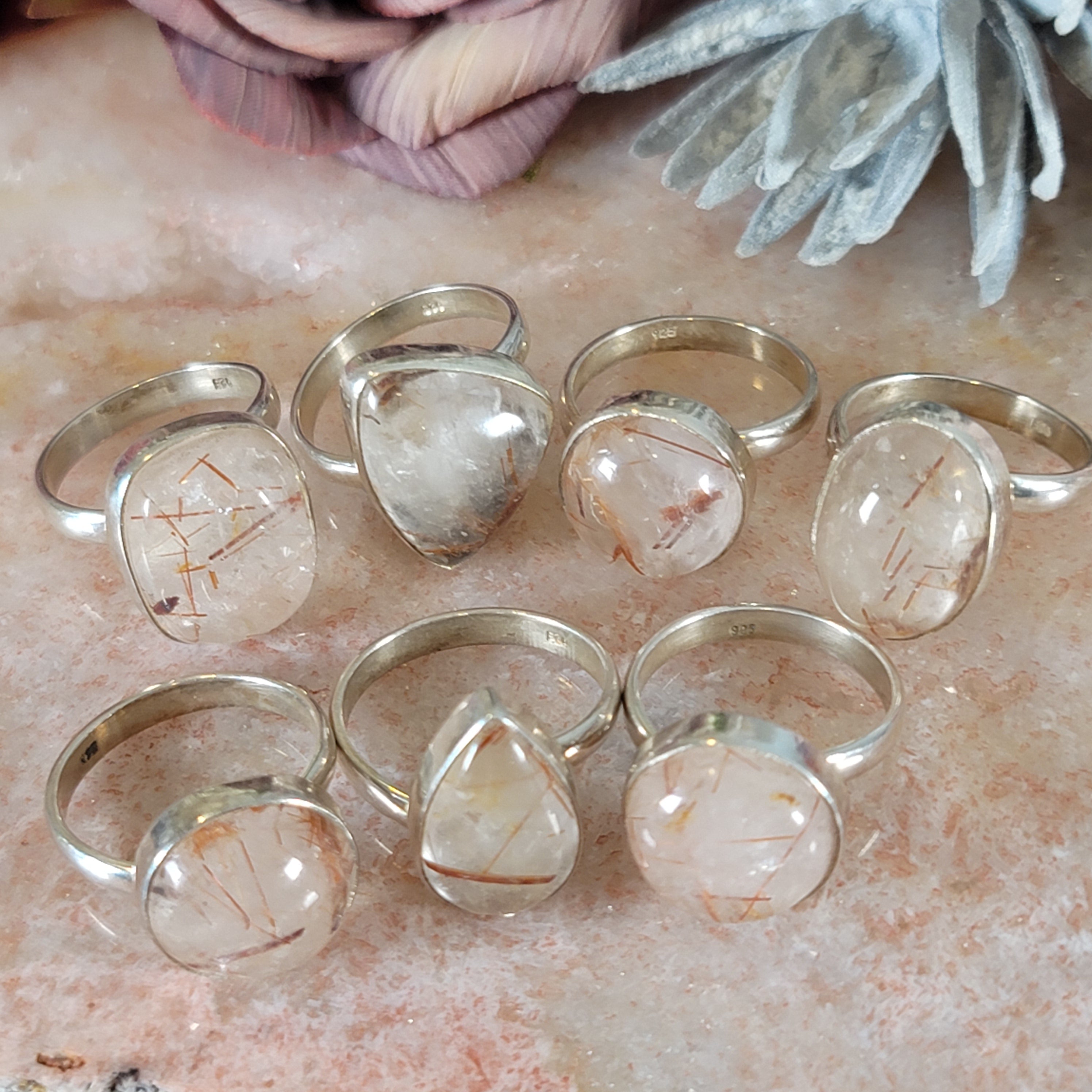 Copper Rutile in Quartz Adjustable Ring .925 Silver for Amplifying Energy and Accelerating your Manifestations