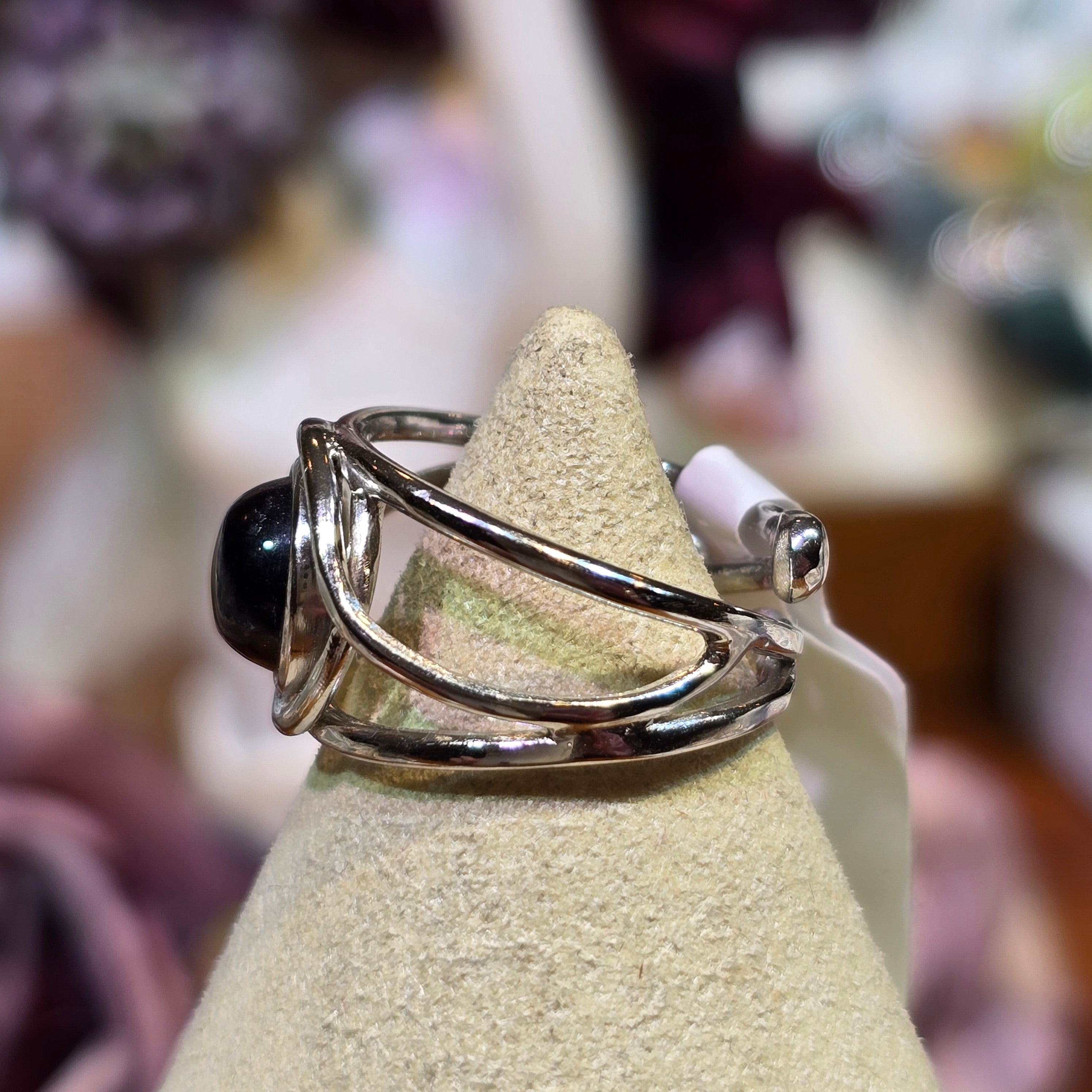 Hypersthene Midi Adjustable Finger Cuff Ring .925 Silver for Manifesting Magic, Healing your Shadows and Prophetic Vision