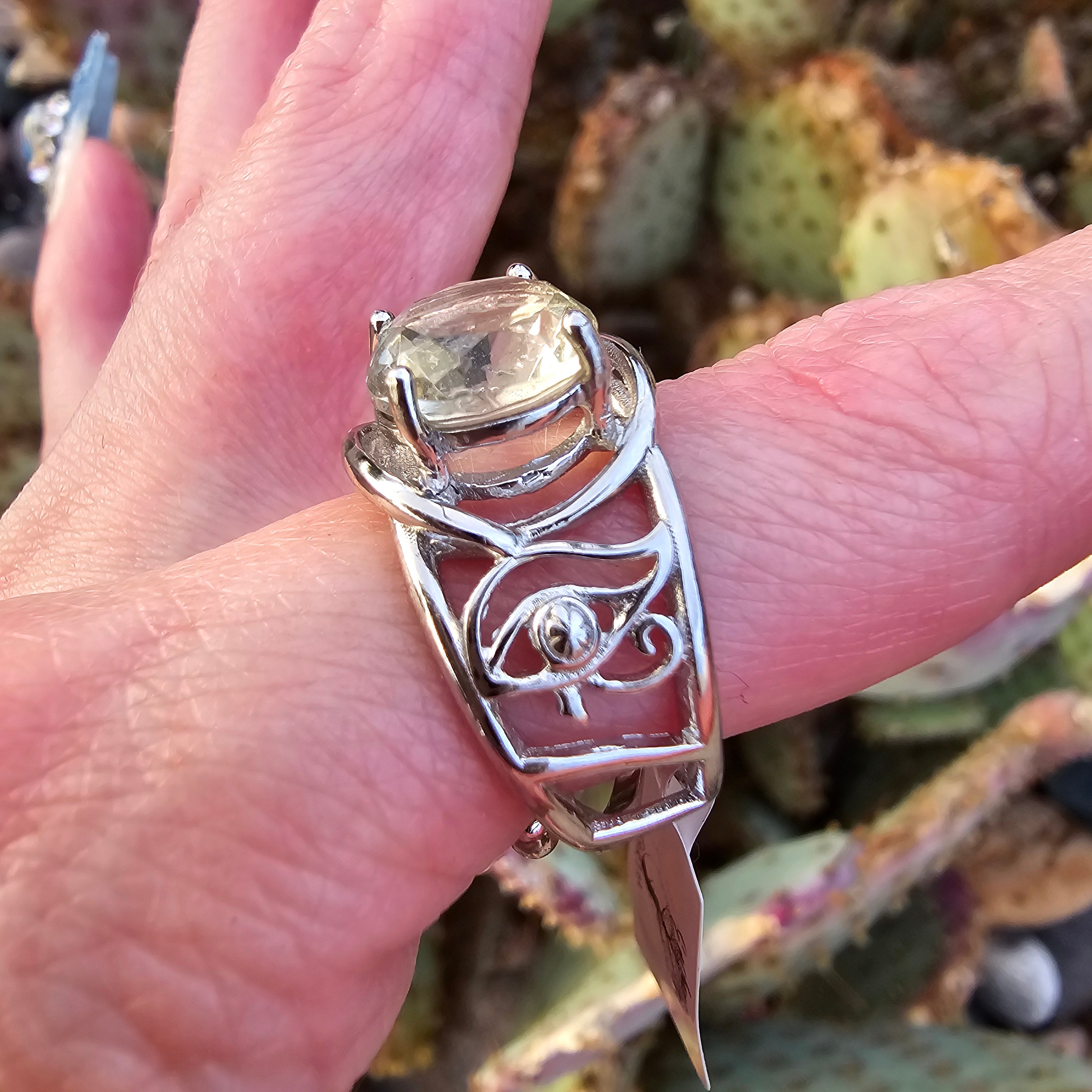 Egyptian Eye Cuff Ring 925 Silver for Protection and Restoration