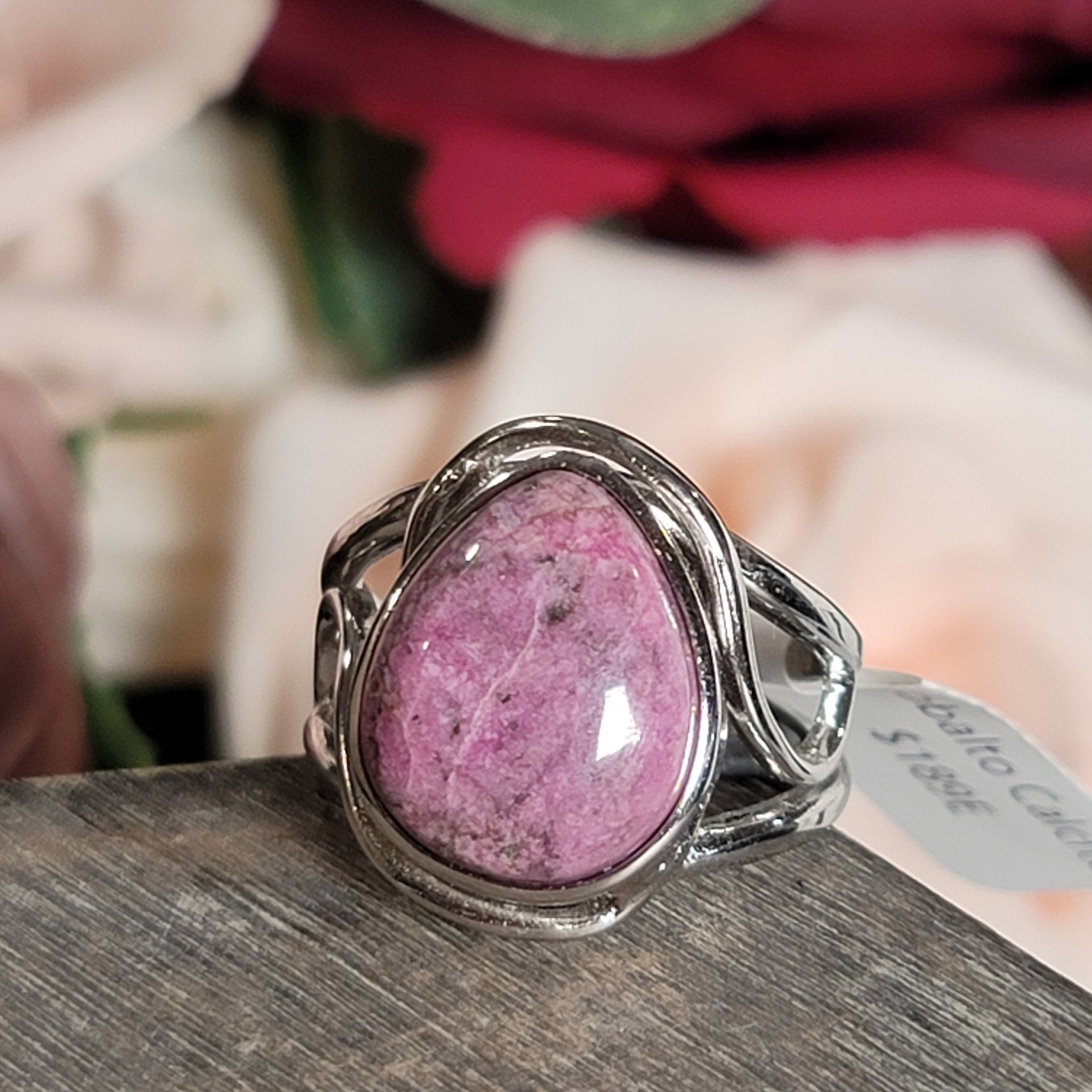 Cobalto Calcite Cuff Ring .925 Silver for Compassion, Emotional Healing, Harmony and Forgiveness