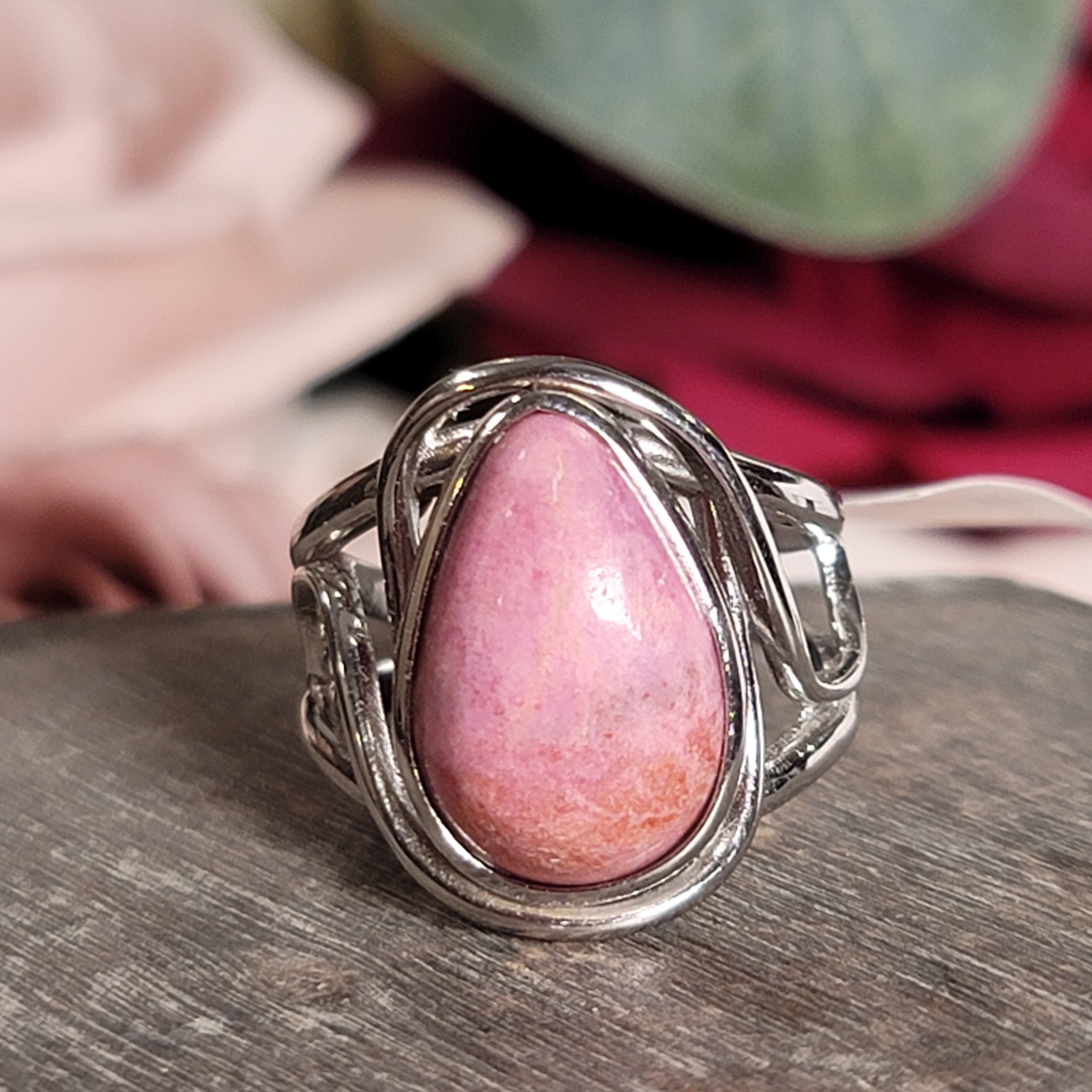 Cobalto Calcite Cuff Ring .925 Silver for Compassion, Emotional Healing, Harmony and Forgiveness