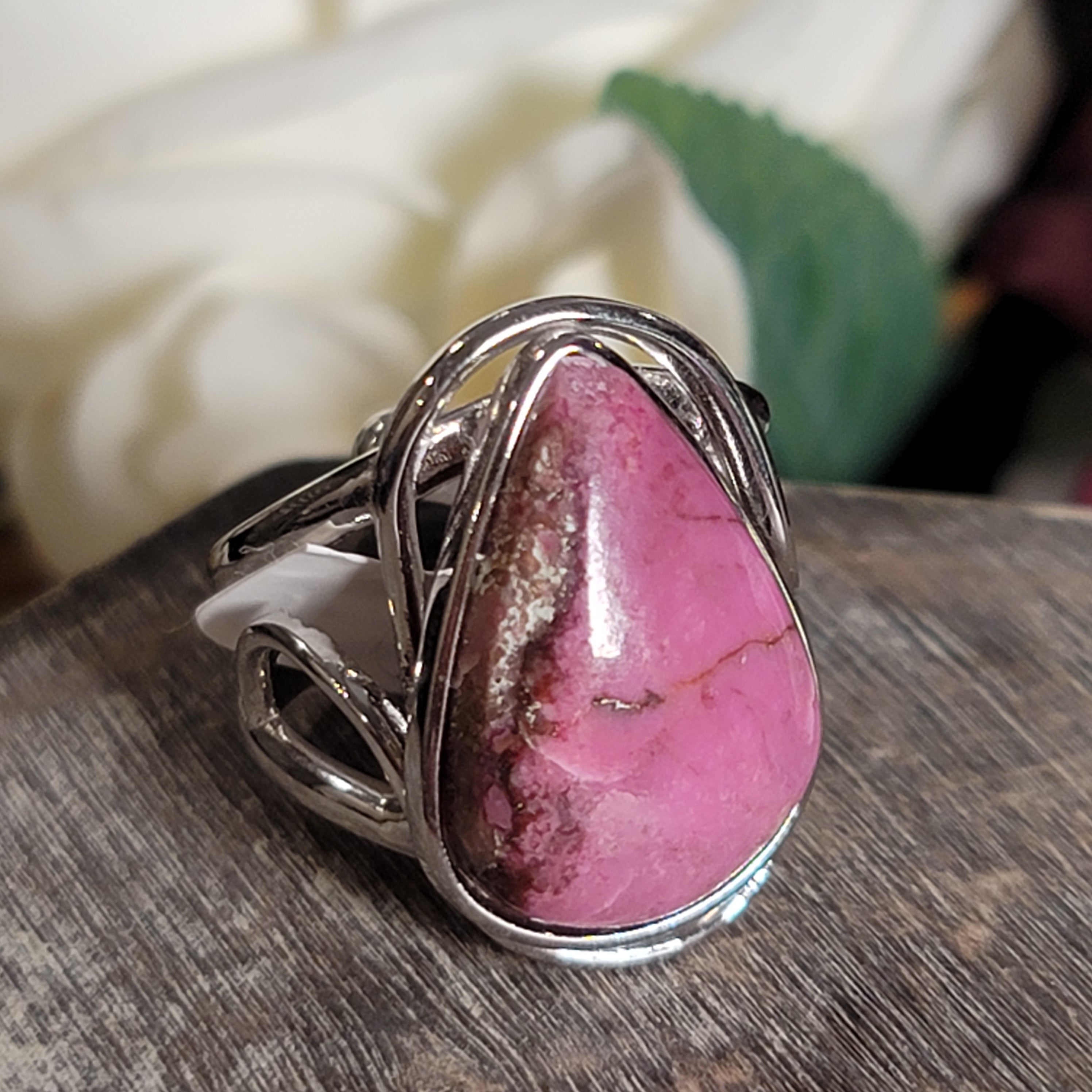 Cobalto Calcite Cuff Ring .925 Silver for Compassion, Emotional Healing, Harmony and Forgiveness