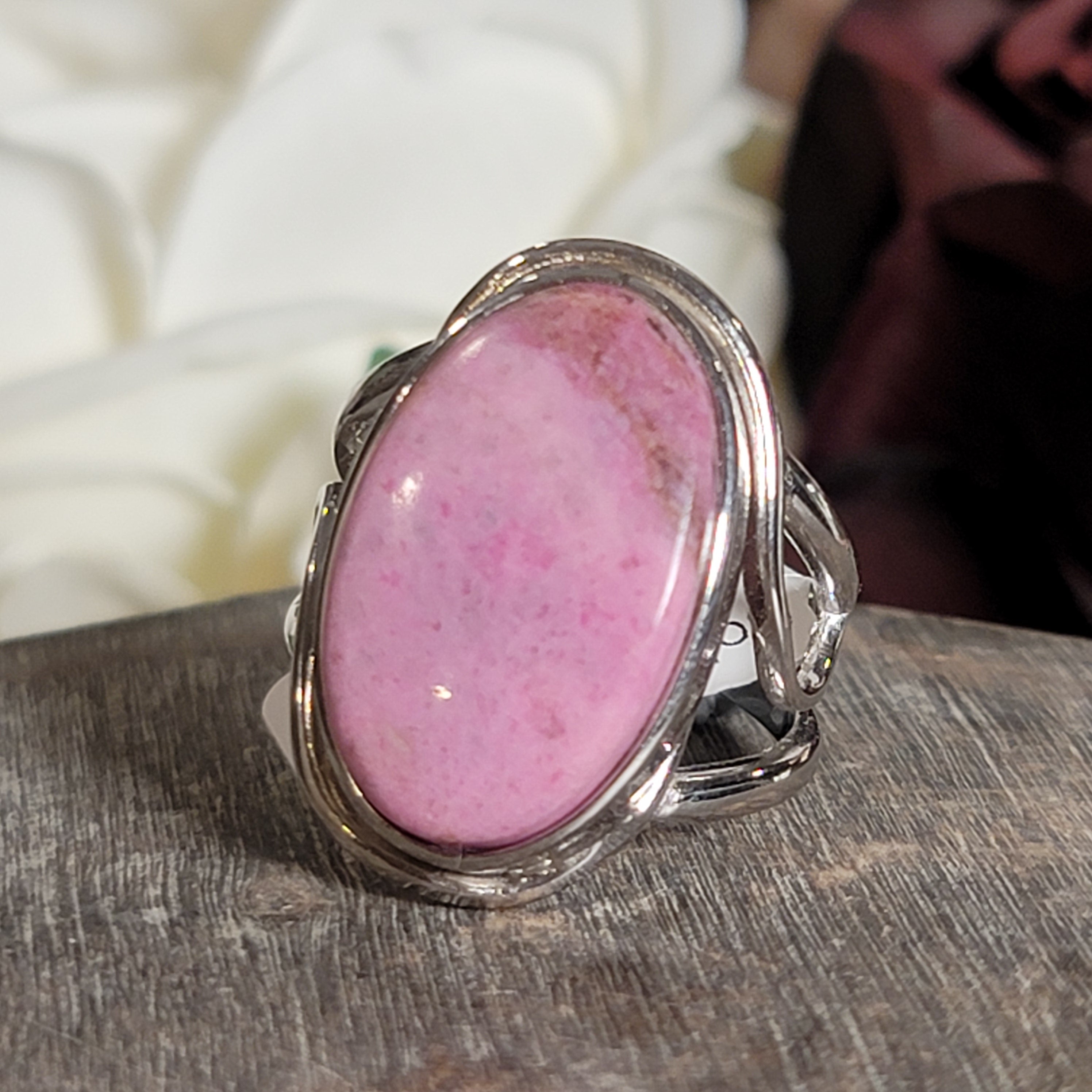 Cobalto Calcite Cuff Ring .925 Silver for Compassion, Emotional Healing, Harmony and Forgiveness