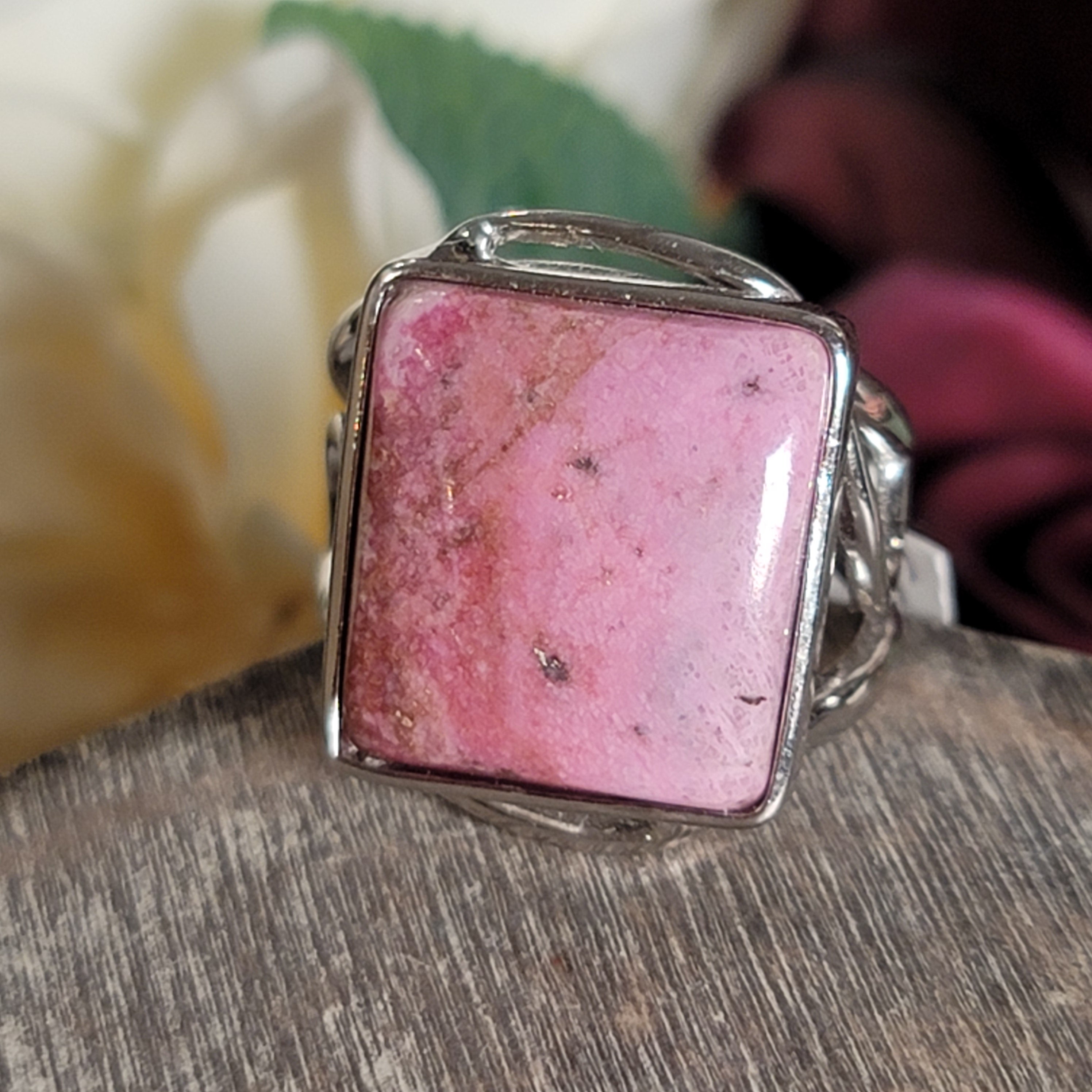 Cobalto Calcite Cuff Ring .925 Silver for Compassion, Emotional Healing, Harmony and Forgiveness