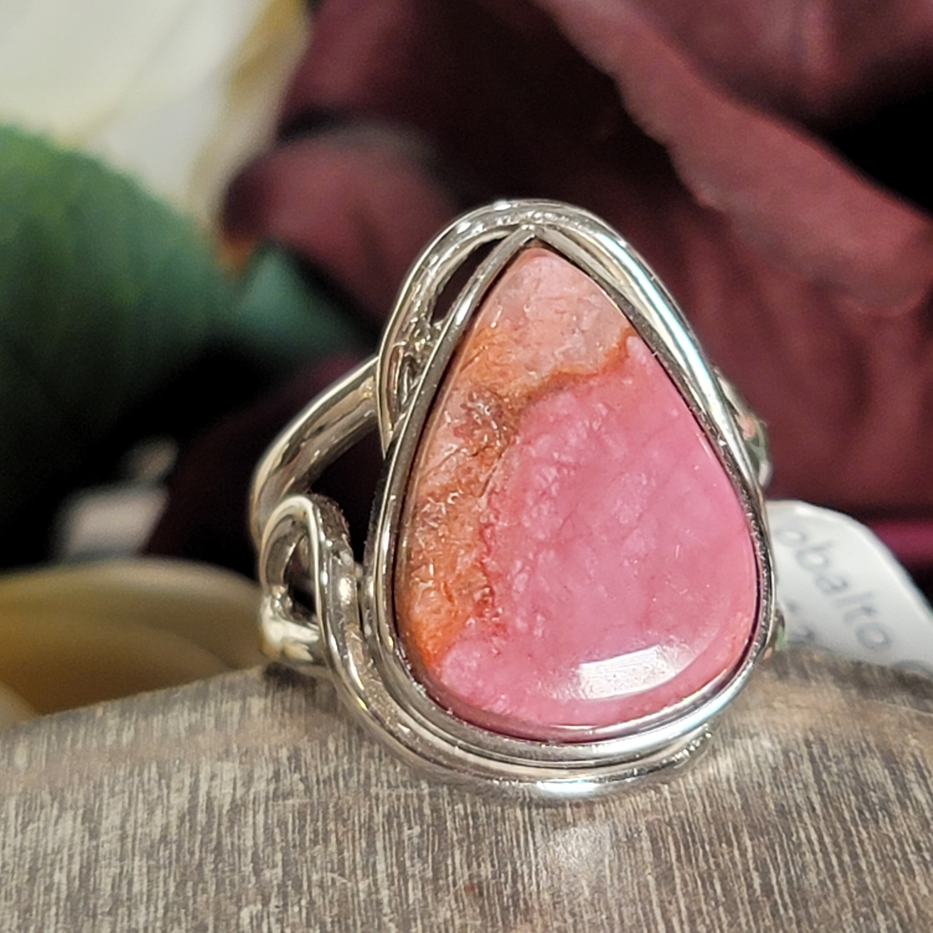 Cobalto Calcite Cuff Ring .925 Silver for Compassion, Emotional Healing, Harmony and Forgiveness