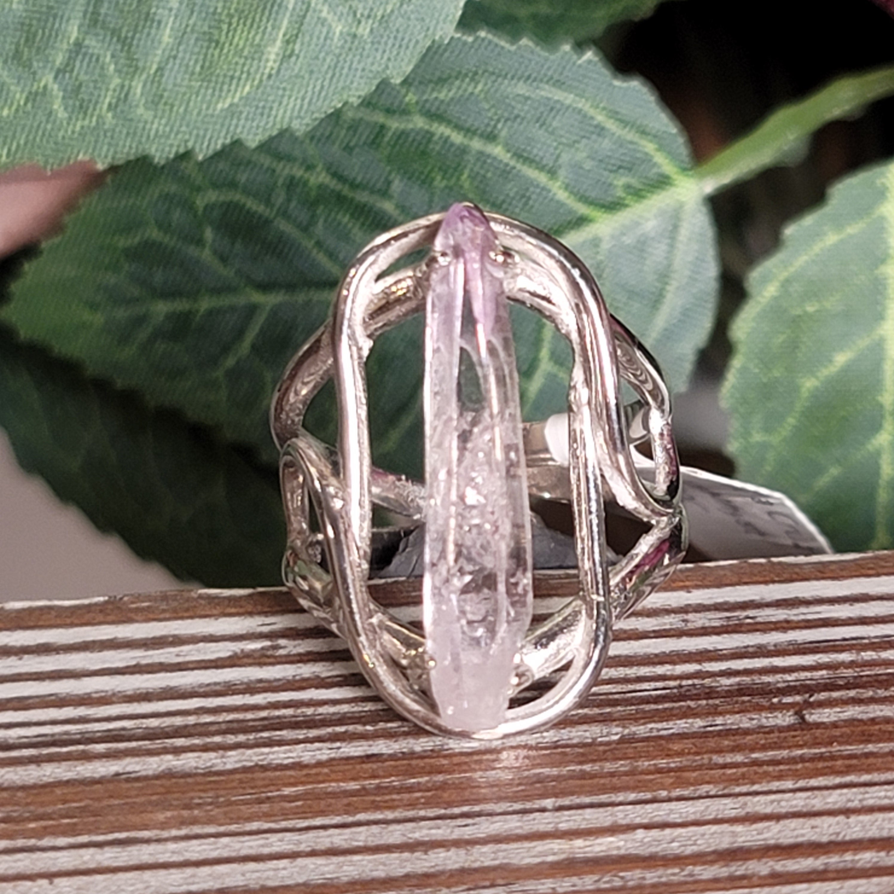 Vera Cruz Amethyst Cuff Ring .925 Silver for Connecting with angels, guides and your higher self