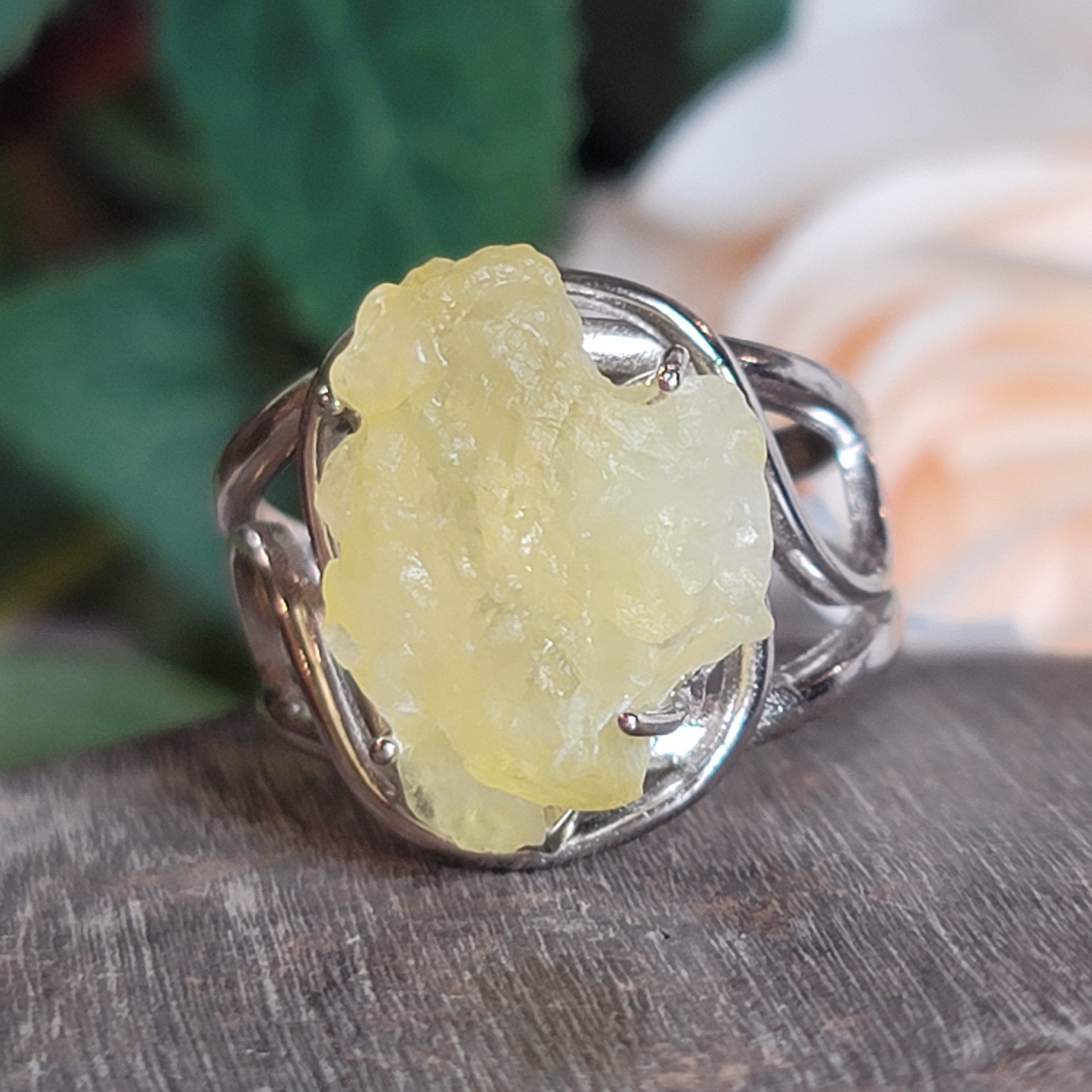 Brucite Adjustable Finger Cuff Ring .925 Silver for Promoting Personal Power & Connection with Higher Self