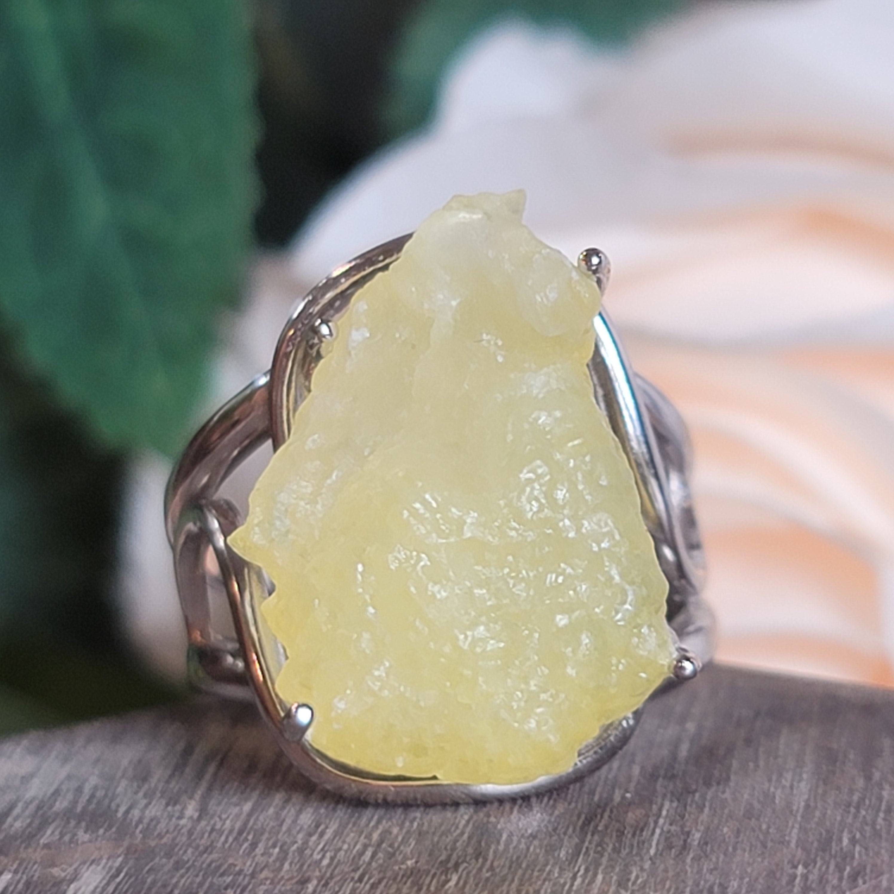 Brucite Adjustable Finger Cuff Ring .925 Silver for Promoting Personal Power & Connection with Higher Self