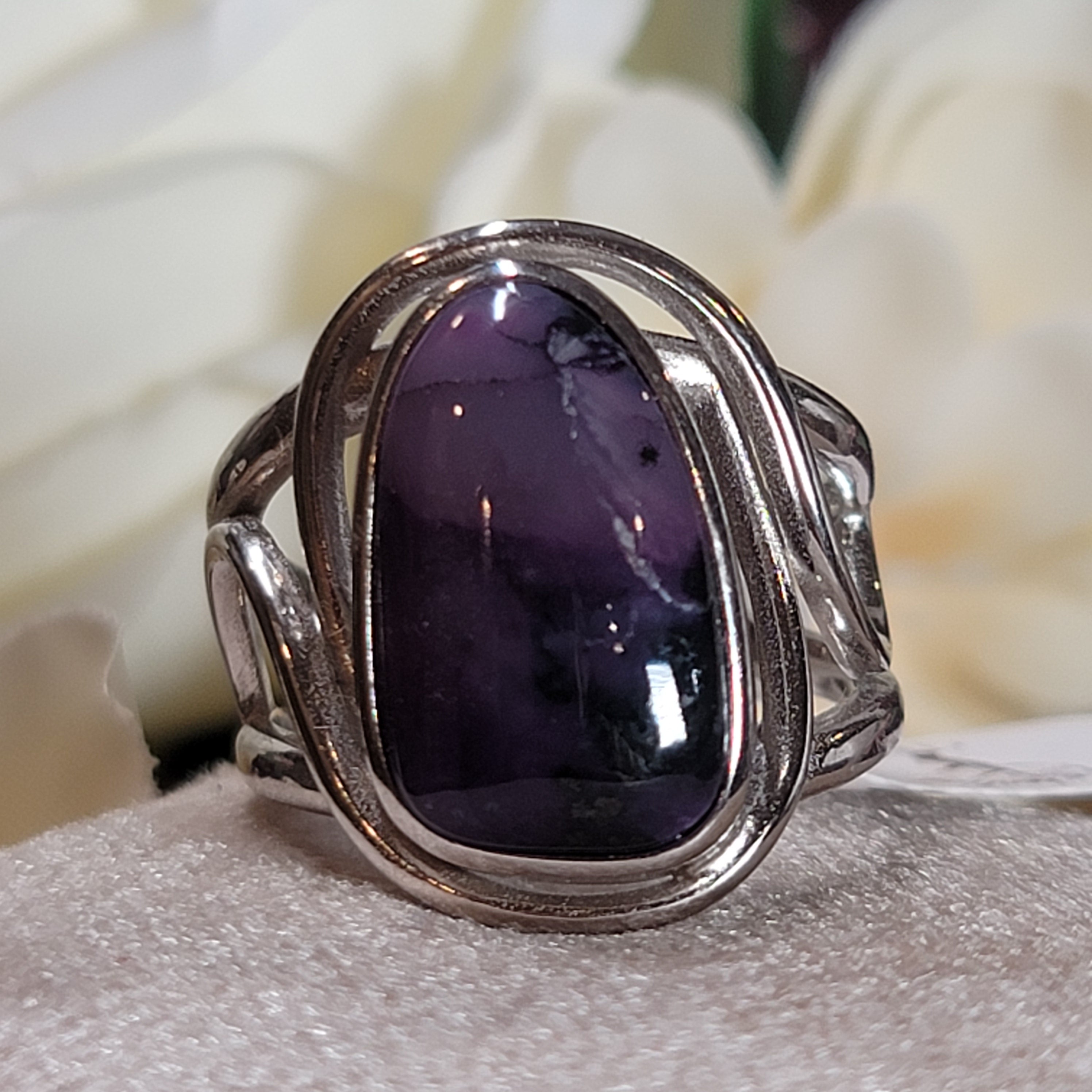 Tiffany Stone Adjustable Cuff  Ring .925 Silver for Harmonizing your Relationships and Pleasure