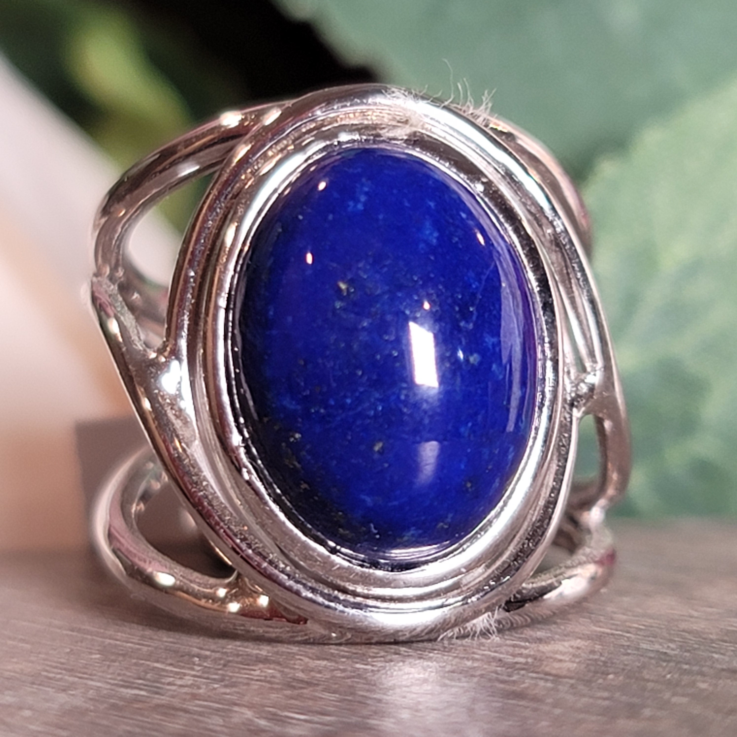 Lapis Lazuli Cuff Ring .925 Silver for Power & Confidence