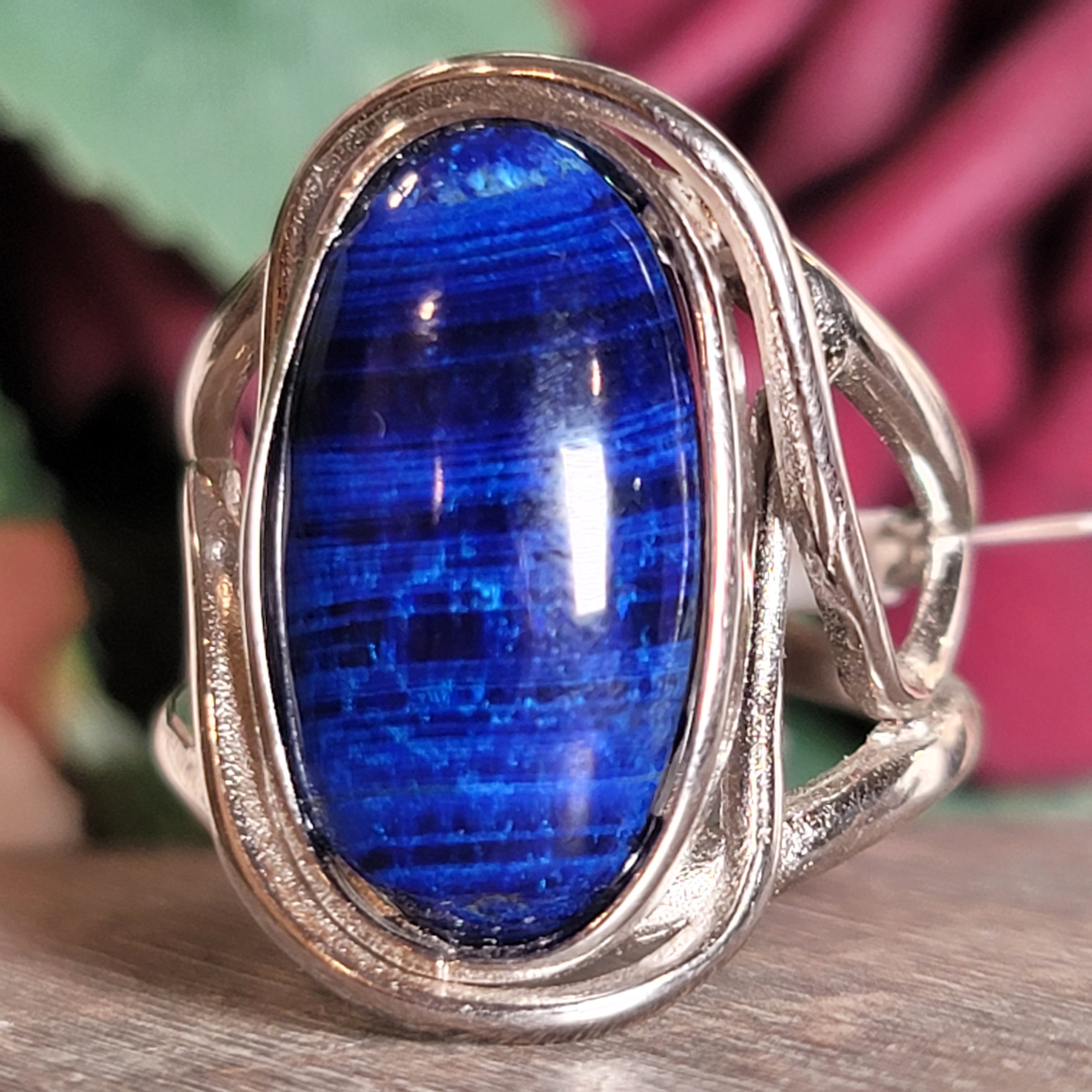 Lapis Lazuli Cuff Ring .925 Silver for Power & Confidence