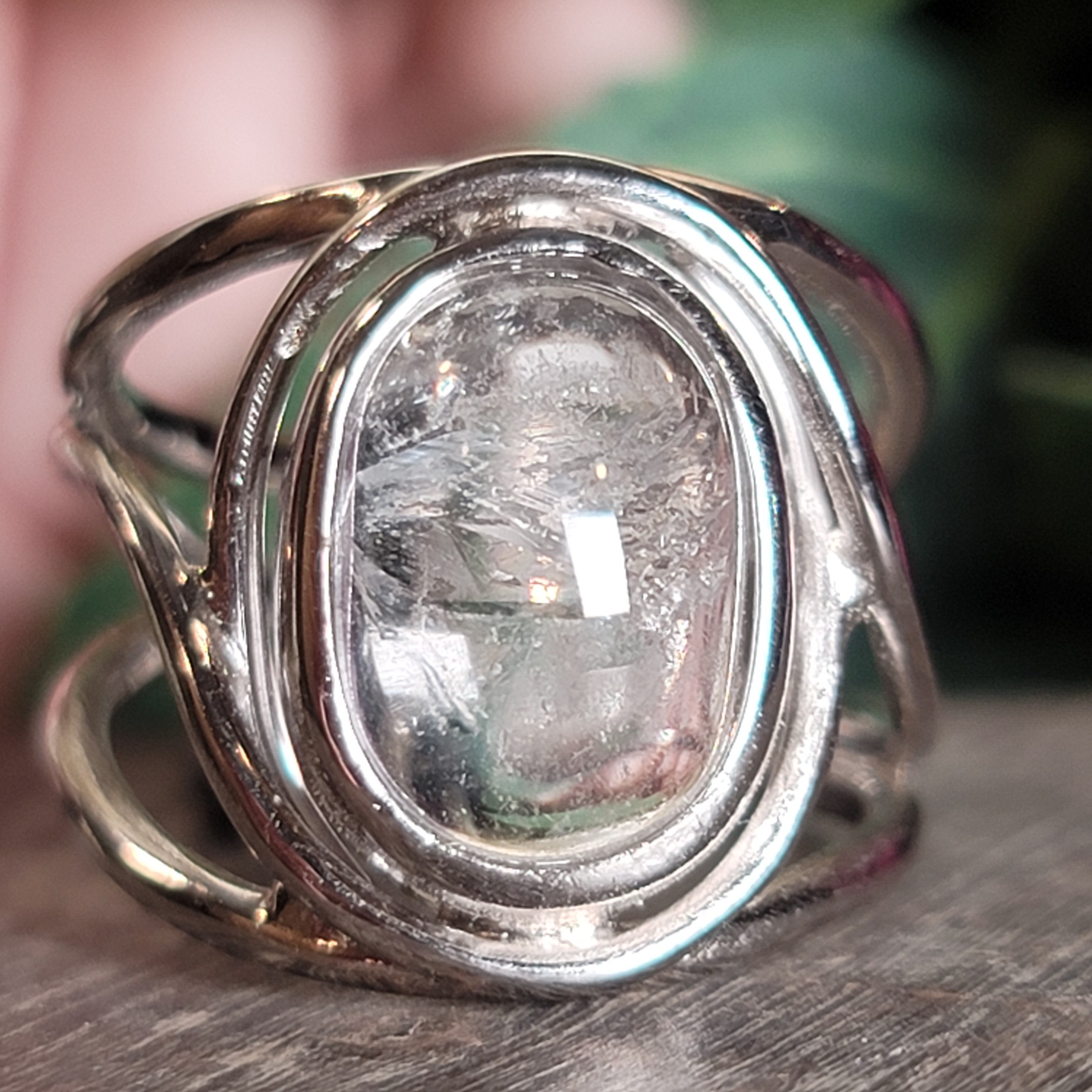 Manifestation Quartz Adjustable Finger Cuff Ring .925 Silver for Clarity, Mental & Emotional Strength