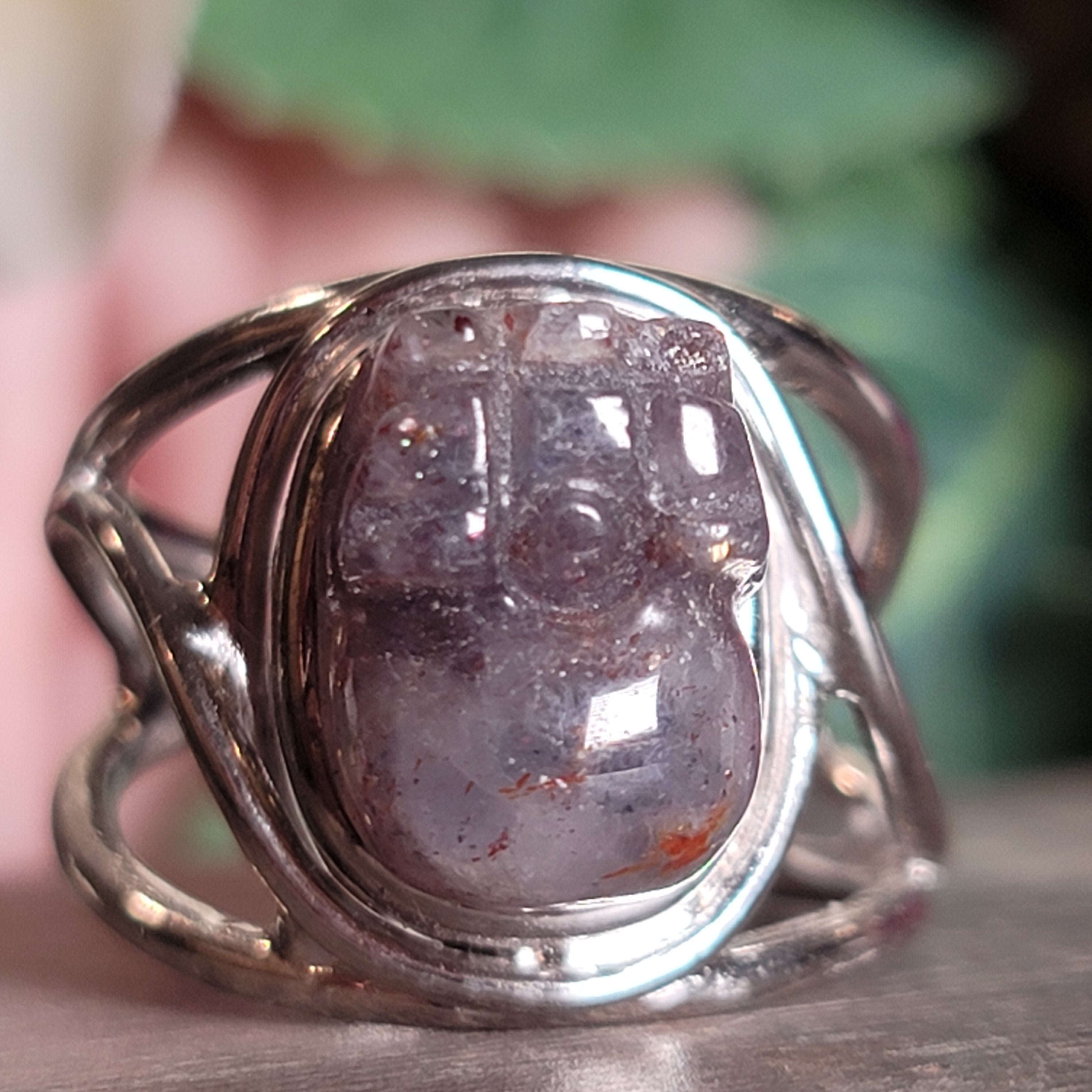 Iolite Pixchu Cuff Ring .925 Silver for Enhancing your Intuitive Gifts and Prophetic Visions