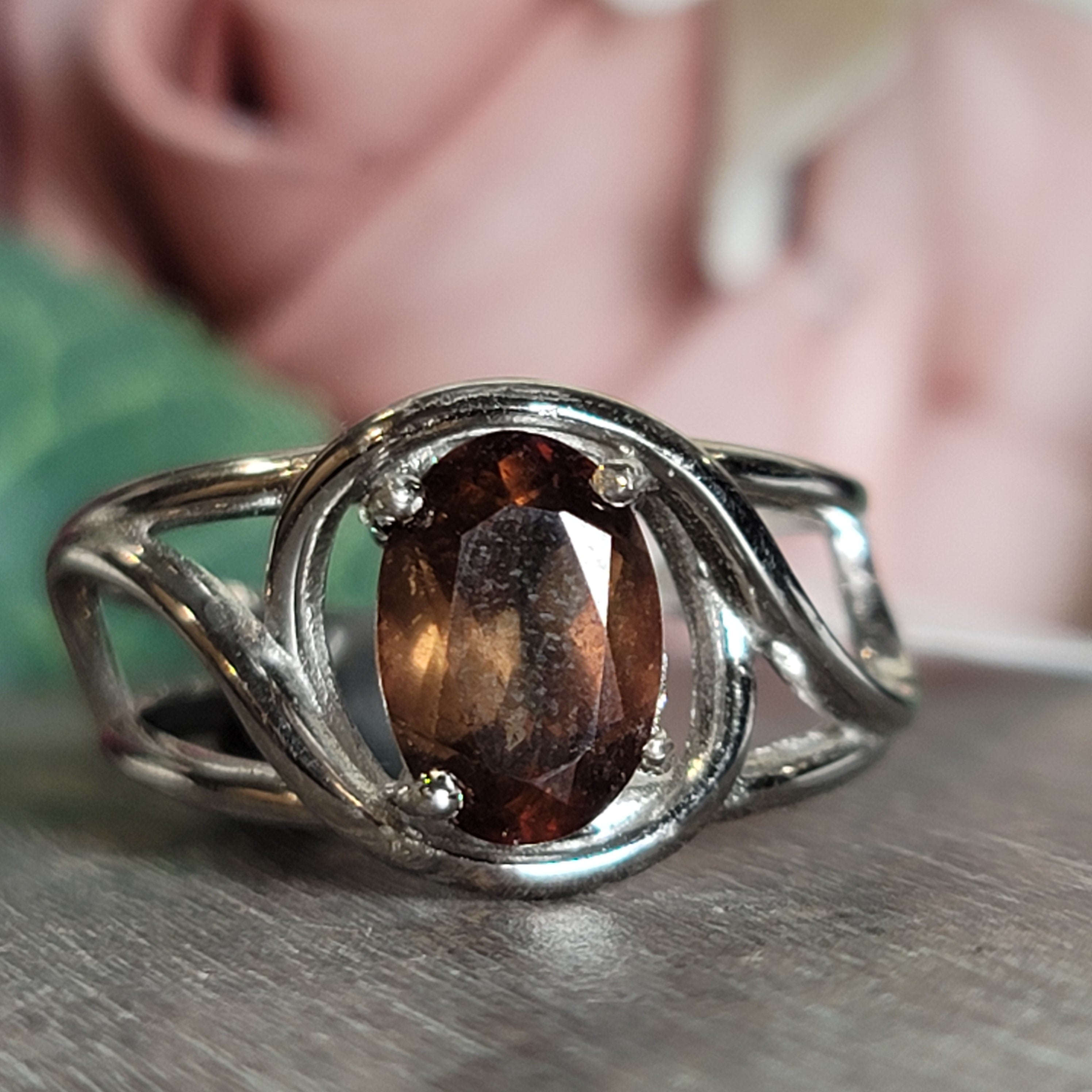 Axinite Adjustable Cuff Ring .925 Silver for Clarity, Grounding, Energetic & Wisdom on your Journey