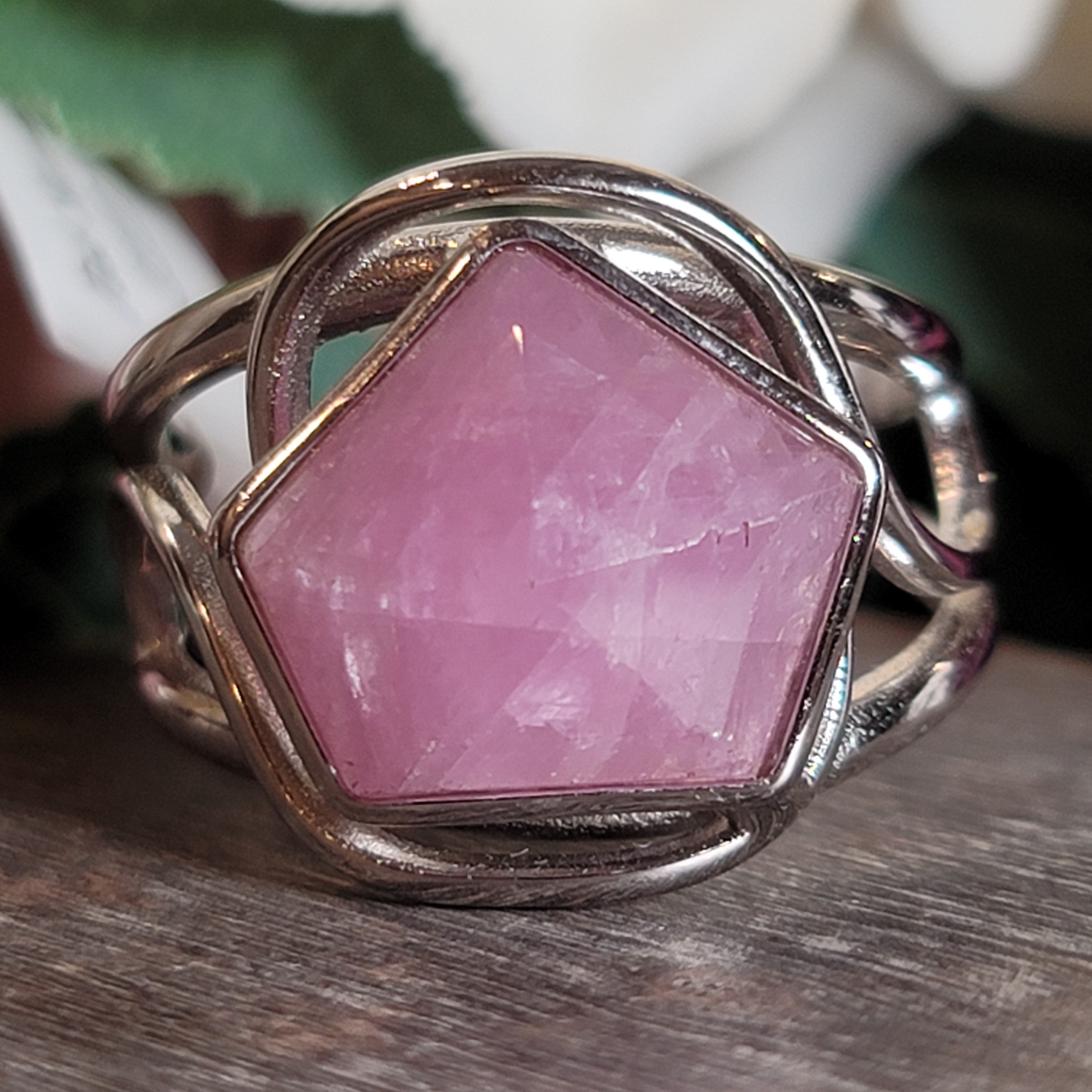 Pink Sapphire Finger Cuff Adjustable Ring .925 Silver