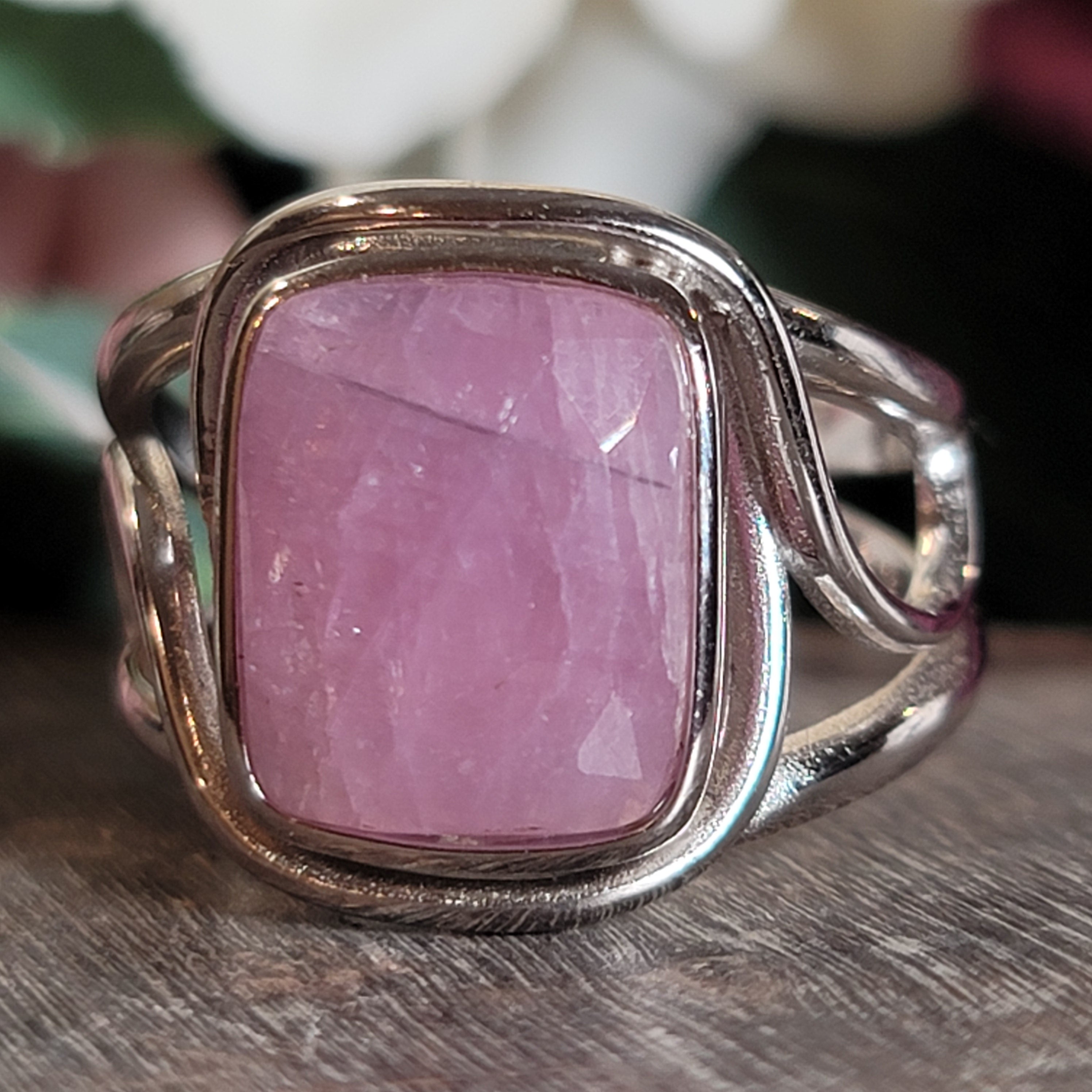 Pink Sapphire Finger Cuff Adjustable Ring .925 Silver