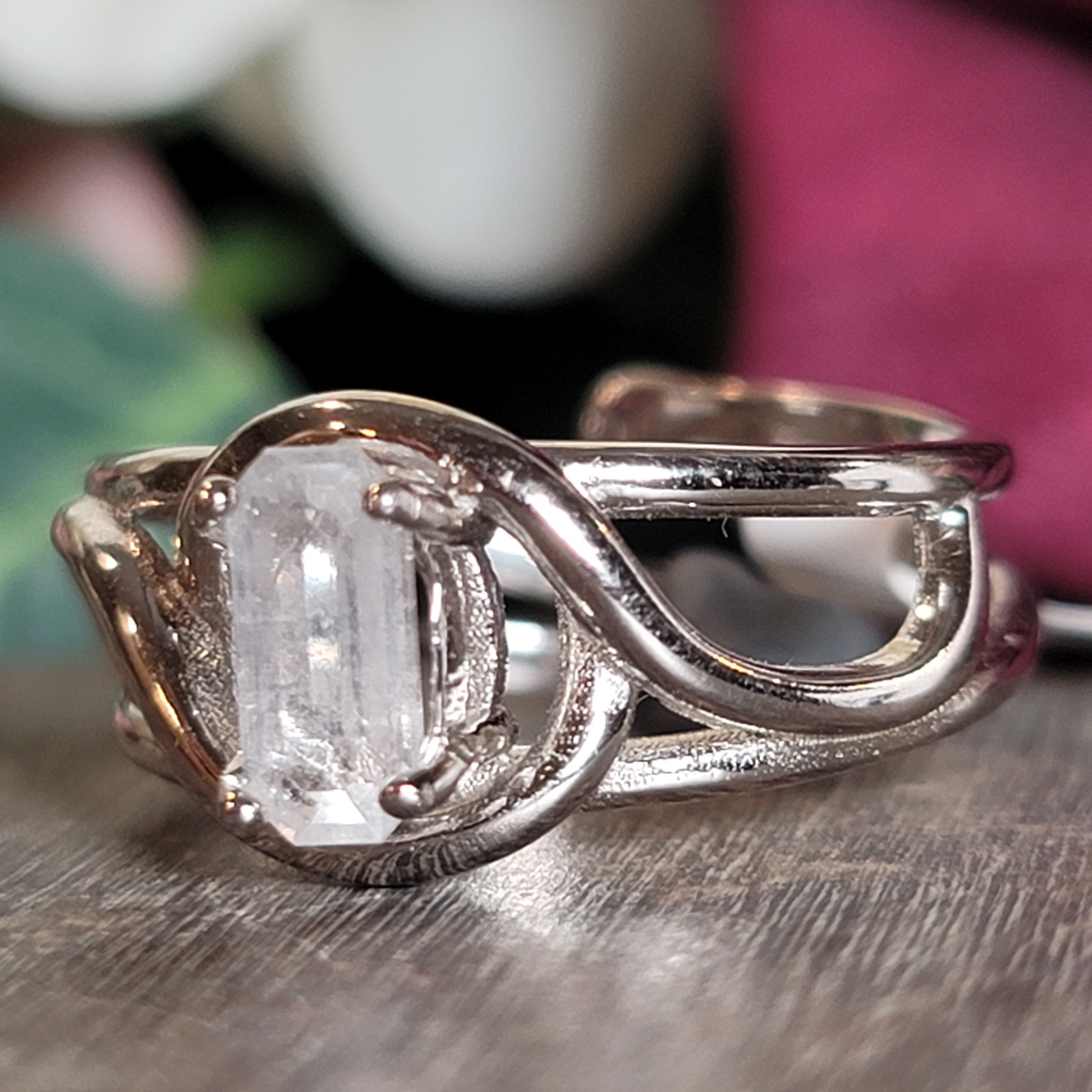 Natrolite Cuff Ring .925 Silver for Channeling and Awakening your Spiritual Gifts