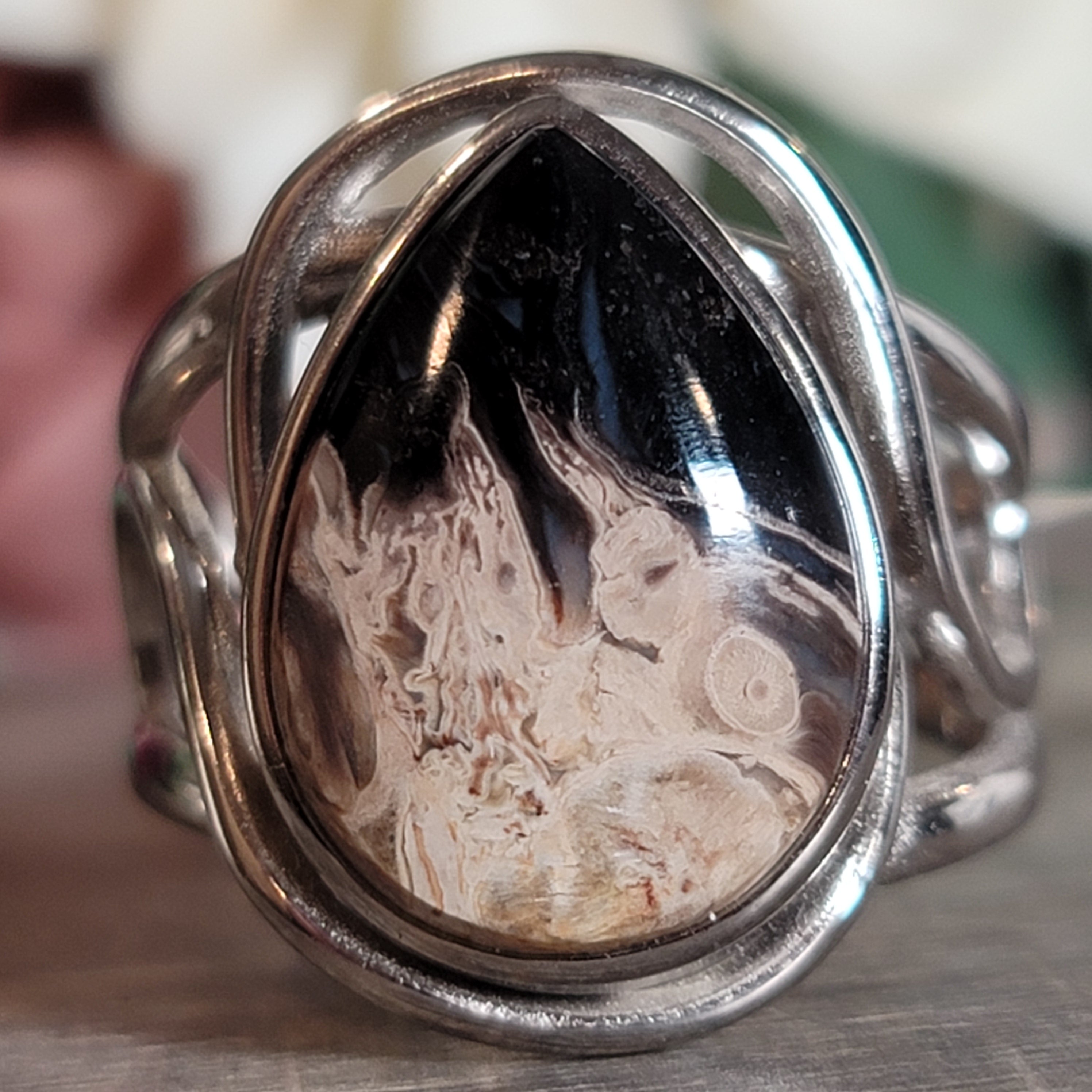 Palm Root Cuff Ring .925 Silver for Ancient Knowledge & Spiritual Transformation