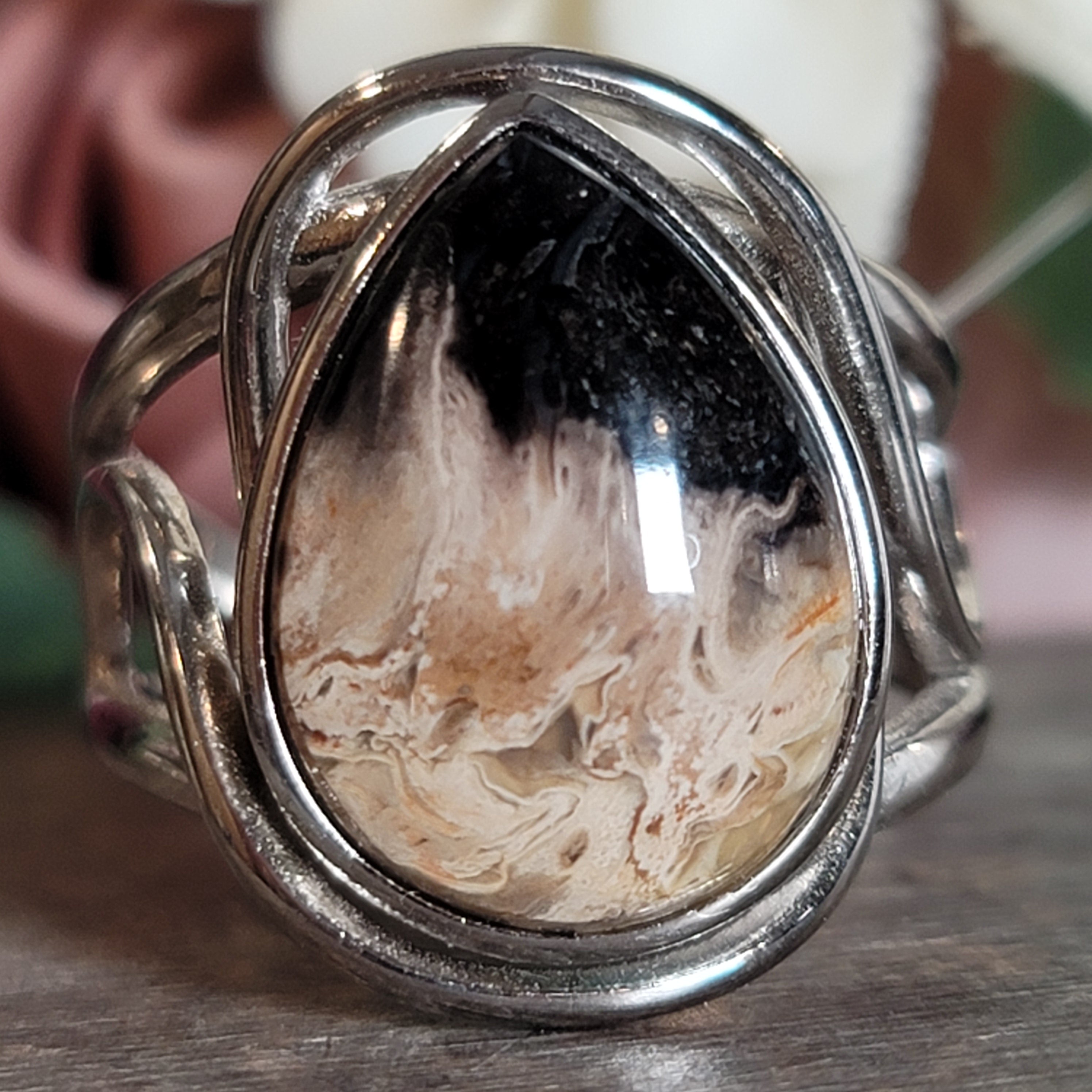 Palm Root Cuff Ring .925 Silver for Ancient Knowledge & Spiritual Transformation