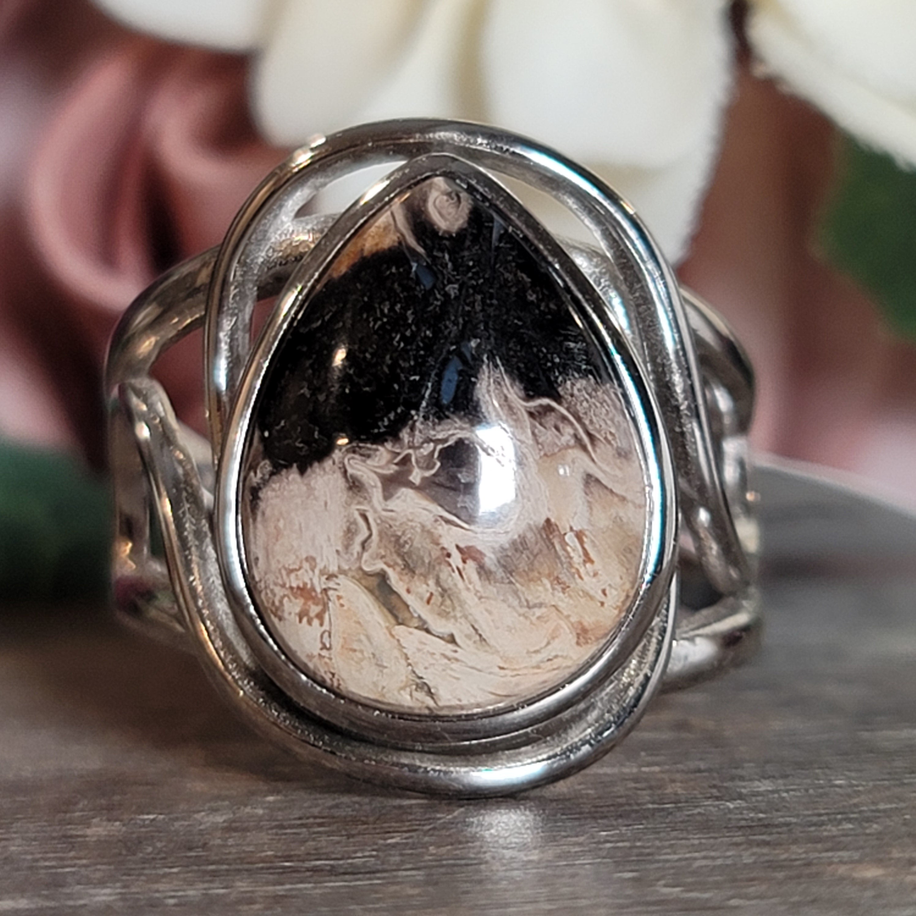 Palm Root Cuff Ring .925 Silver for Ancient Knowledge & Spiritual Transformation