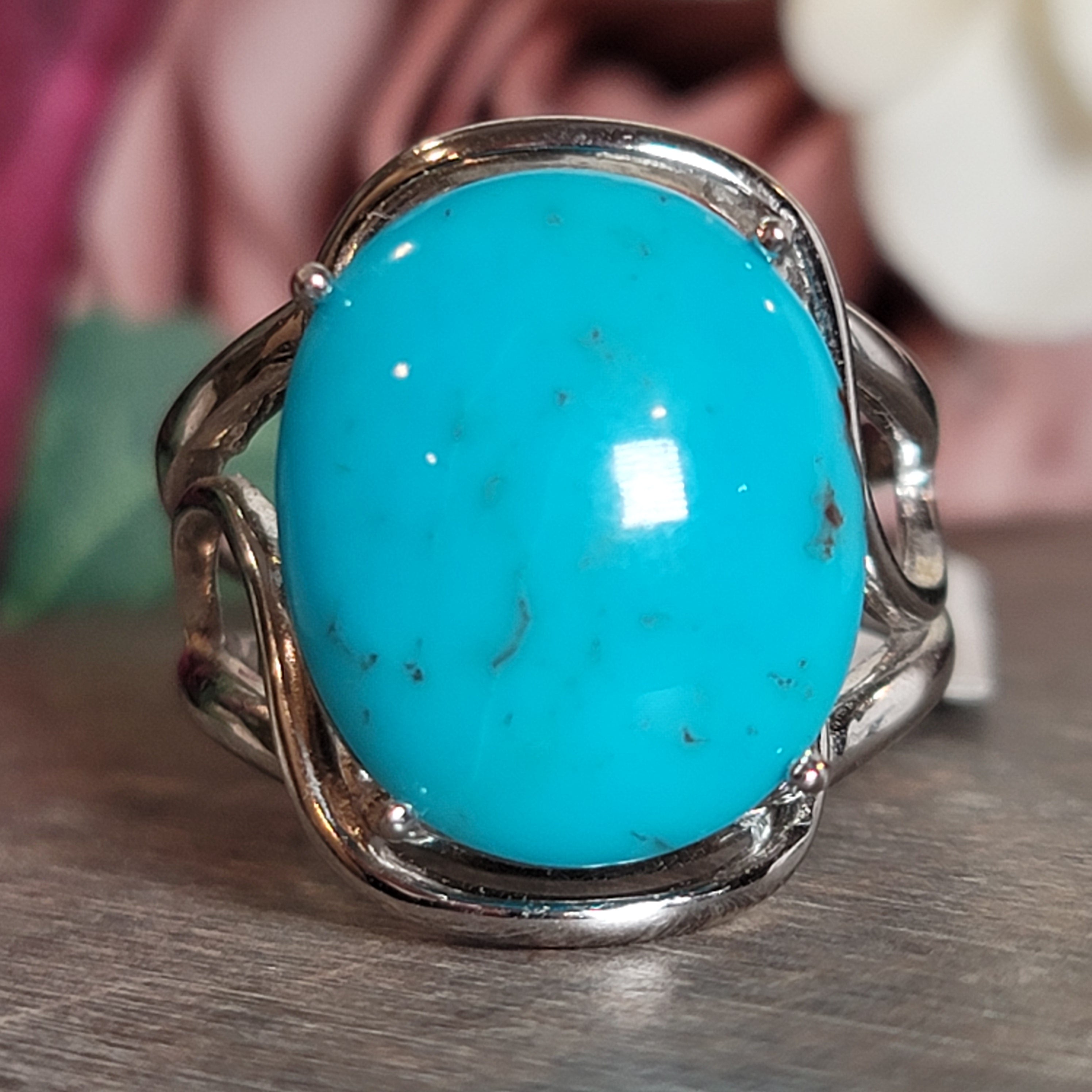 Eqyptian Turquoise Adjustable Cuff Ring for Good Luck, Prosperity and Protection