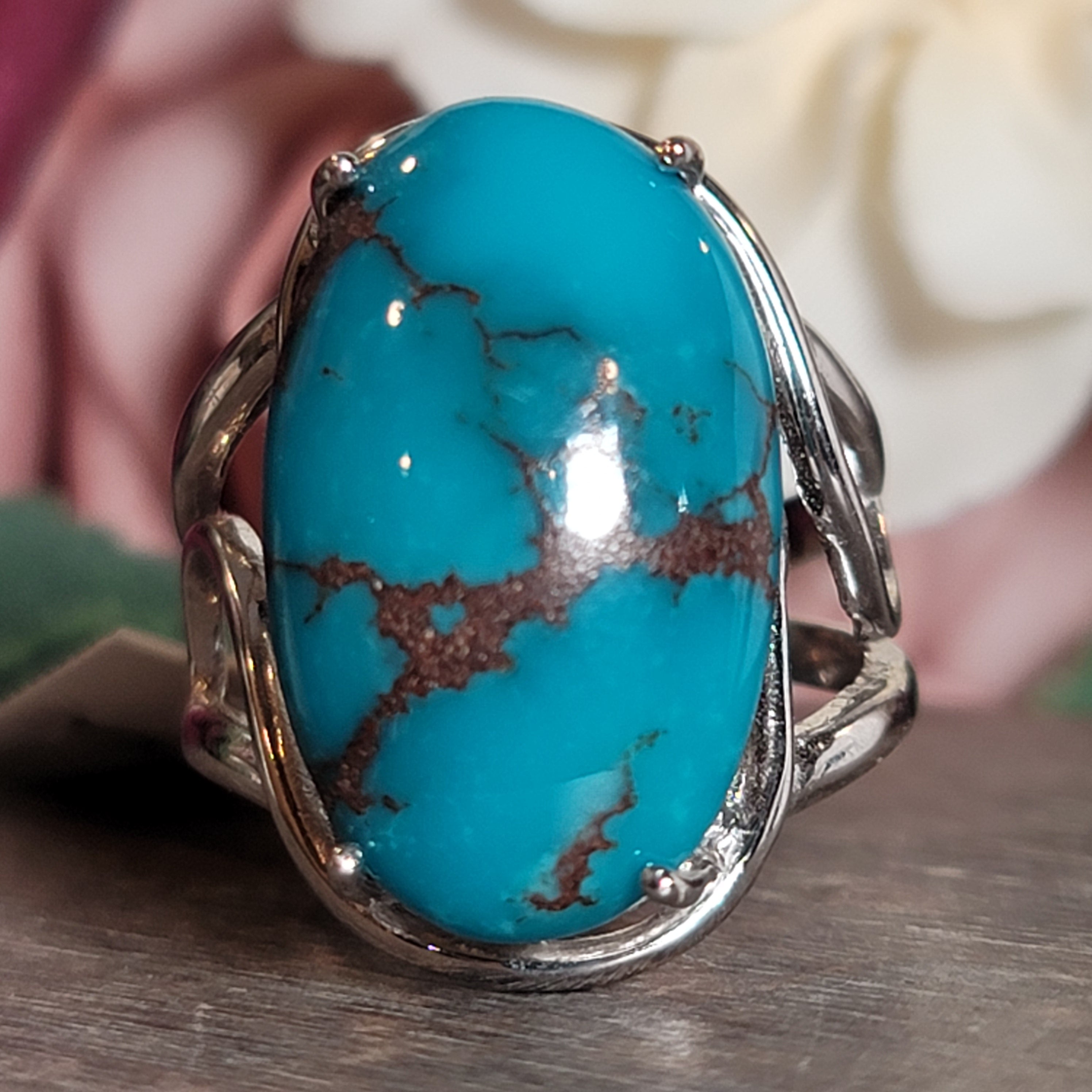 Eqyptian Turquoise Adjustable Cuff Ring for Good Luck, Prosperity and Protection