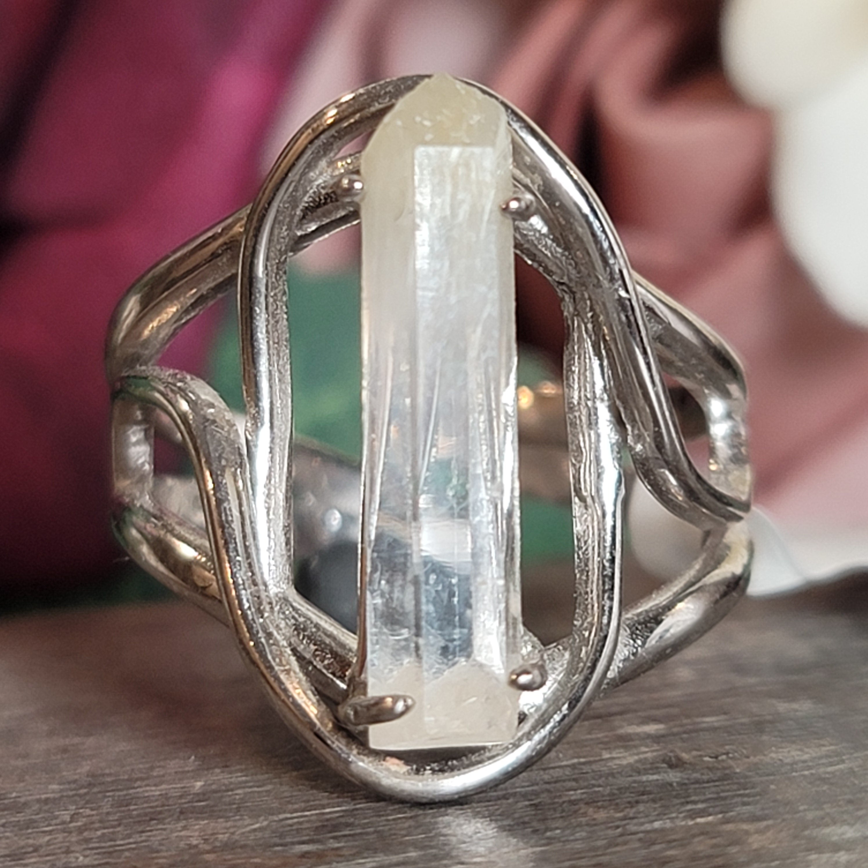 Mango Quartz Cuff Ring for Healing, Manifestation and New Beginnings