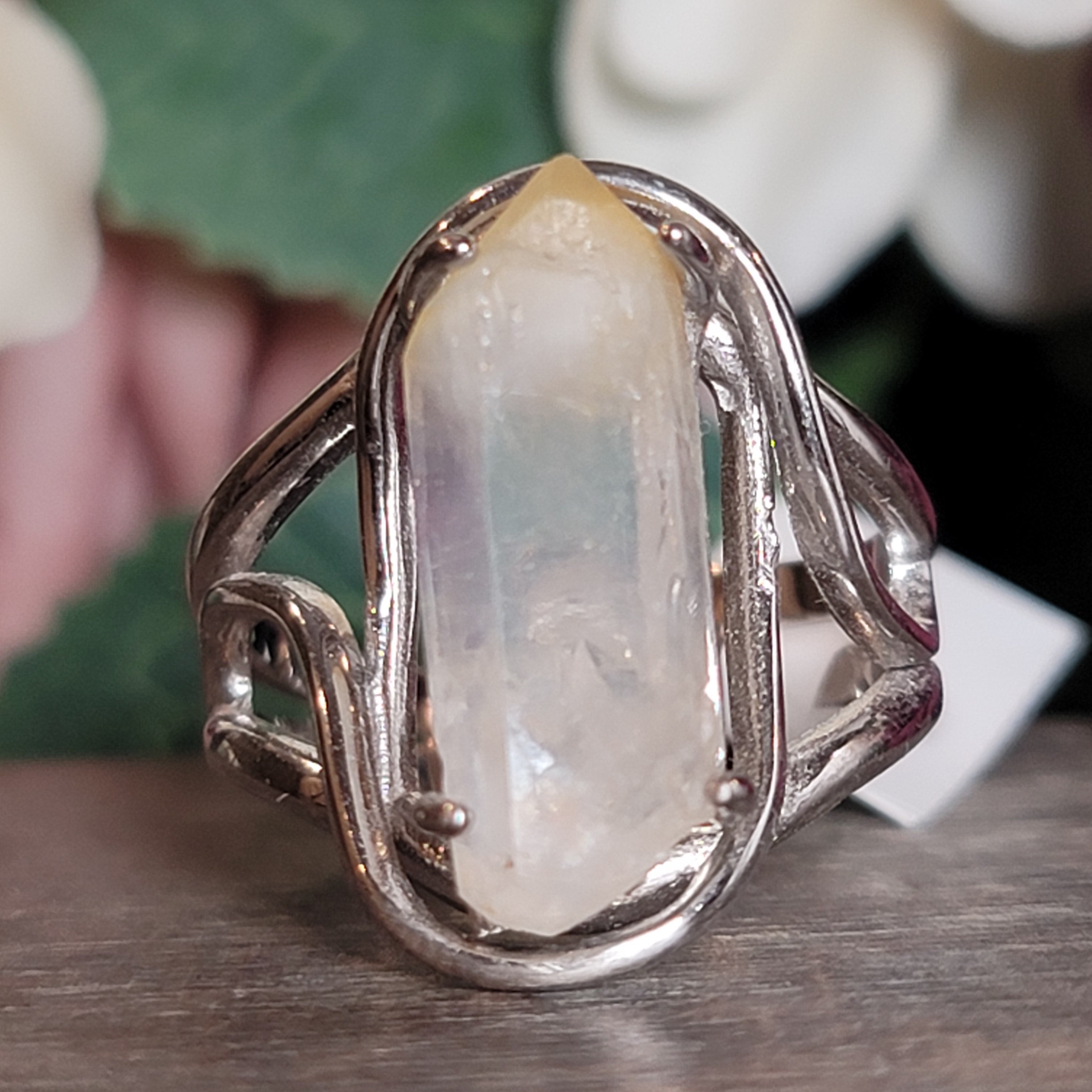 Mango Quartz Cuff Ring for Healing, Manifestation and New Beginnings