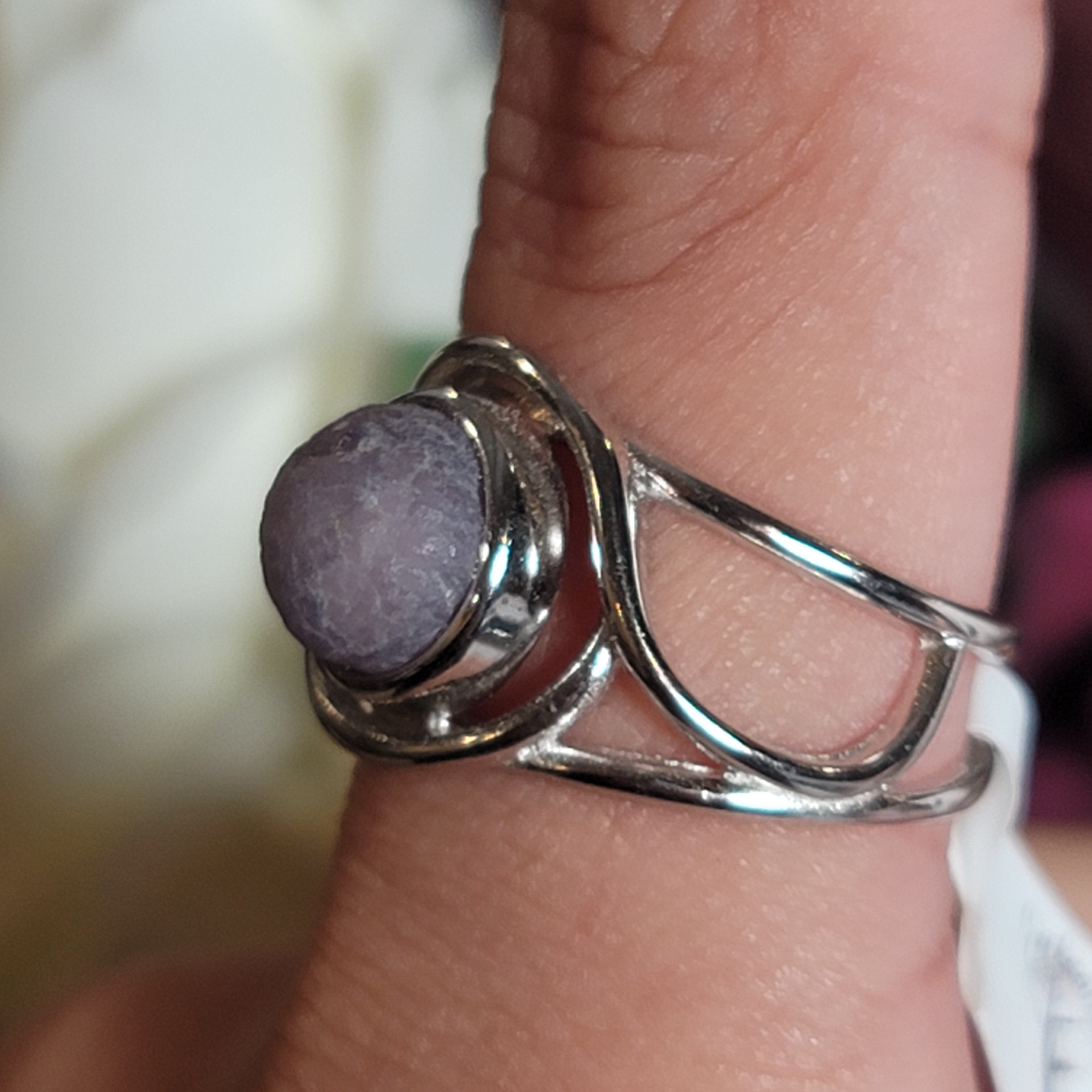 Grape Agate Ring Cuff, Adjustable Ring .925 Silver for Attracting Soul Mates and Enhancing your Intuitive Gifts