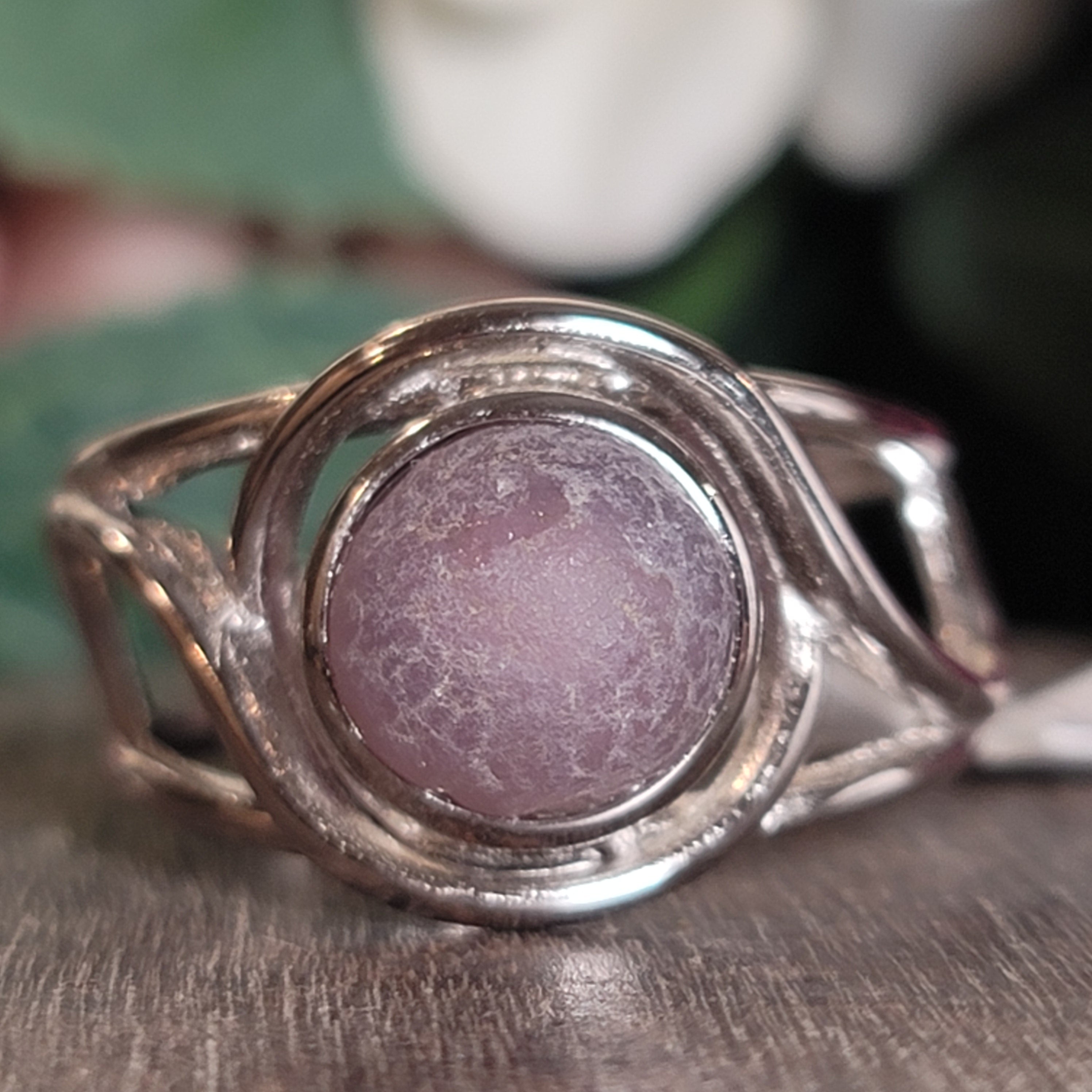 Grape Agate Ring Cuff, Adjustable Ring .925 Silver for Attracting Soul Mates and Enhancing your Intuitive Gifts