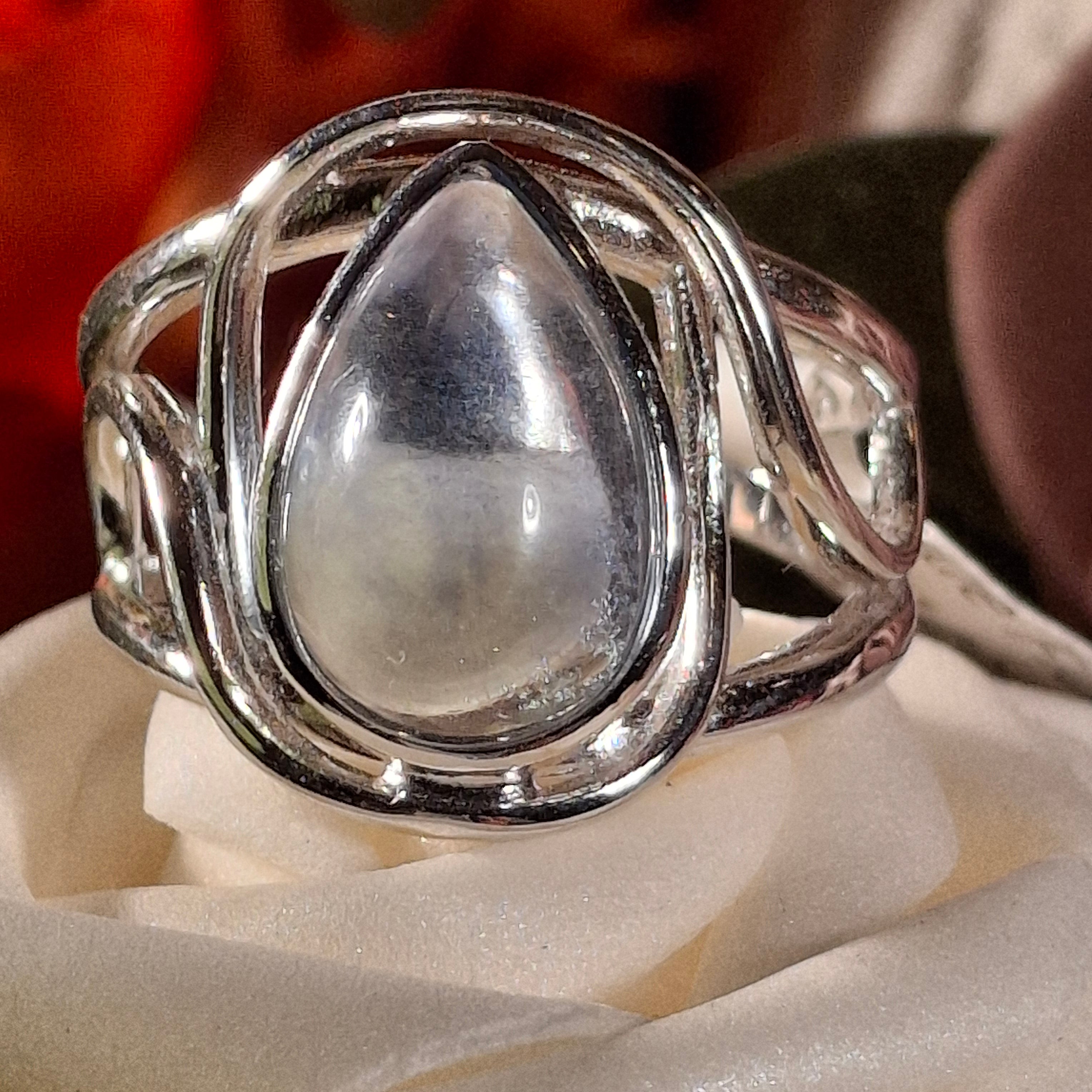 Fluorite Cuff Ring .925 Silver for Clarity and Focus