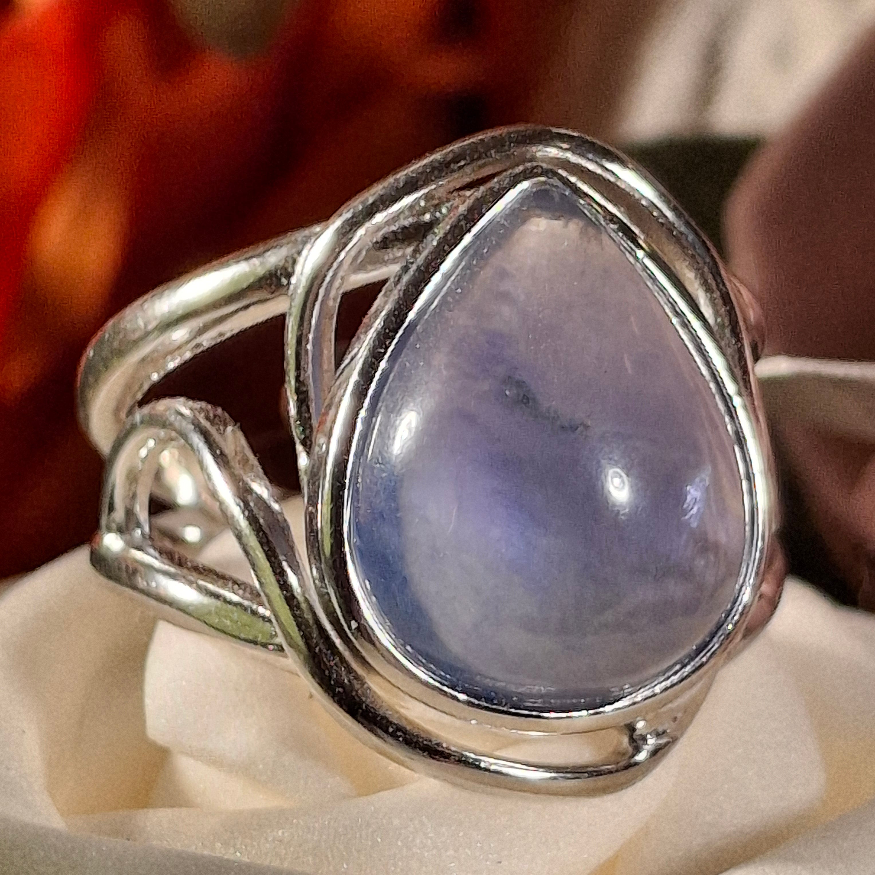 Fluorite Cuff Ring .925 Silver for Clarity and Focus