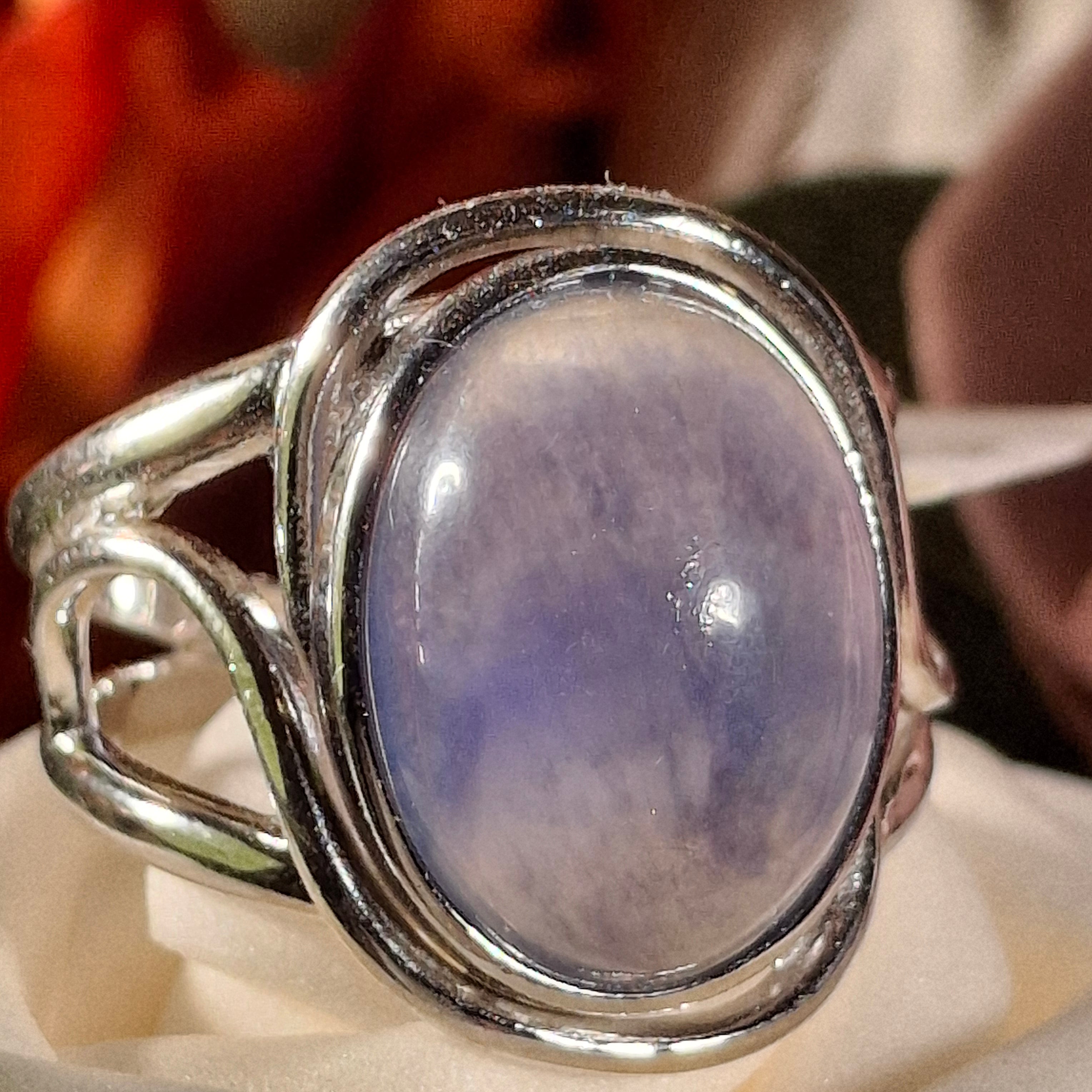 Fluorite Cuff Ring .925 Silver for Clarity and Focus