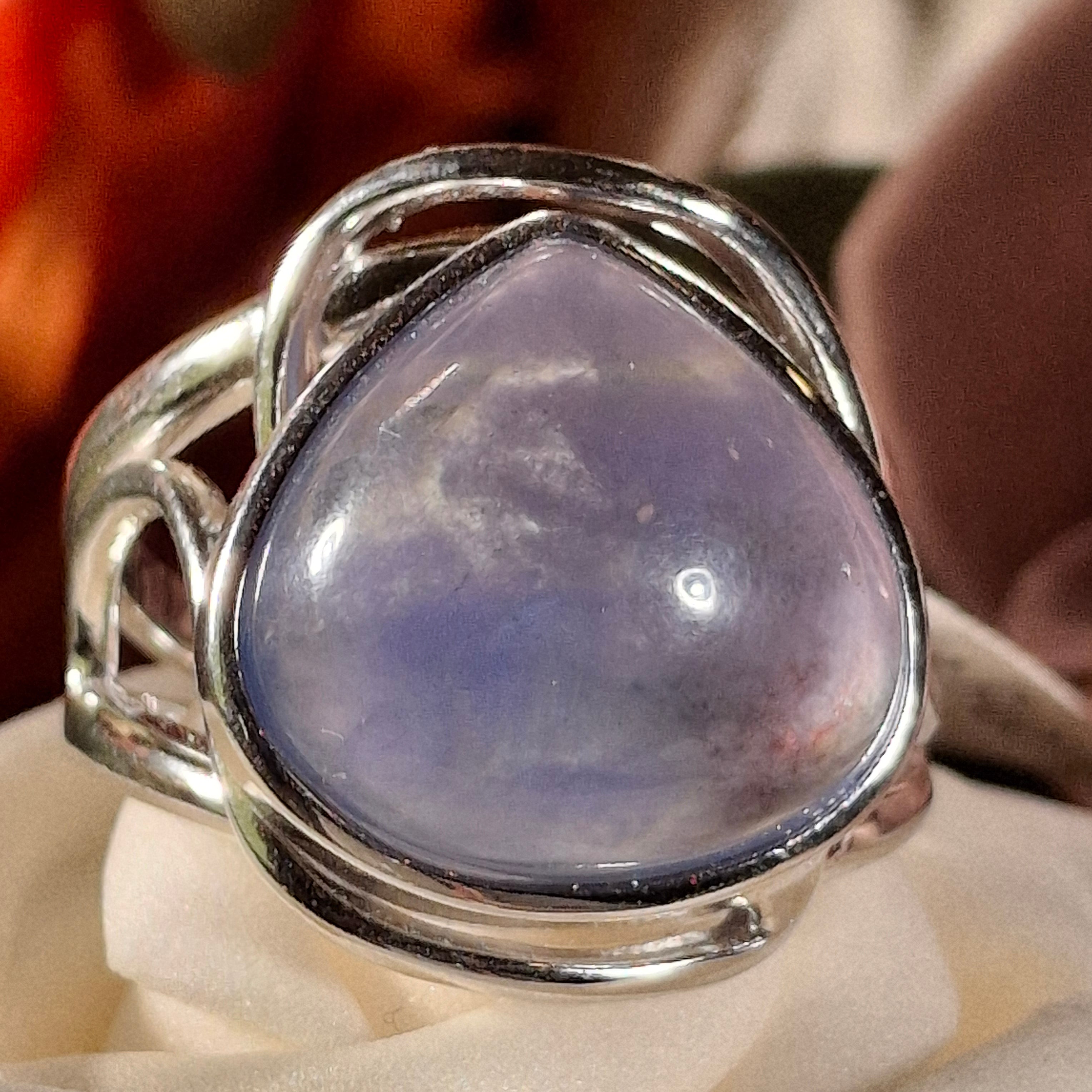 Fluorite Cuff Ring .925 Silver for Clarity and Focus