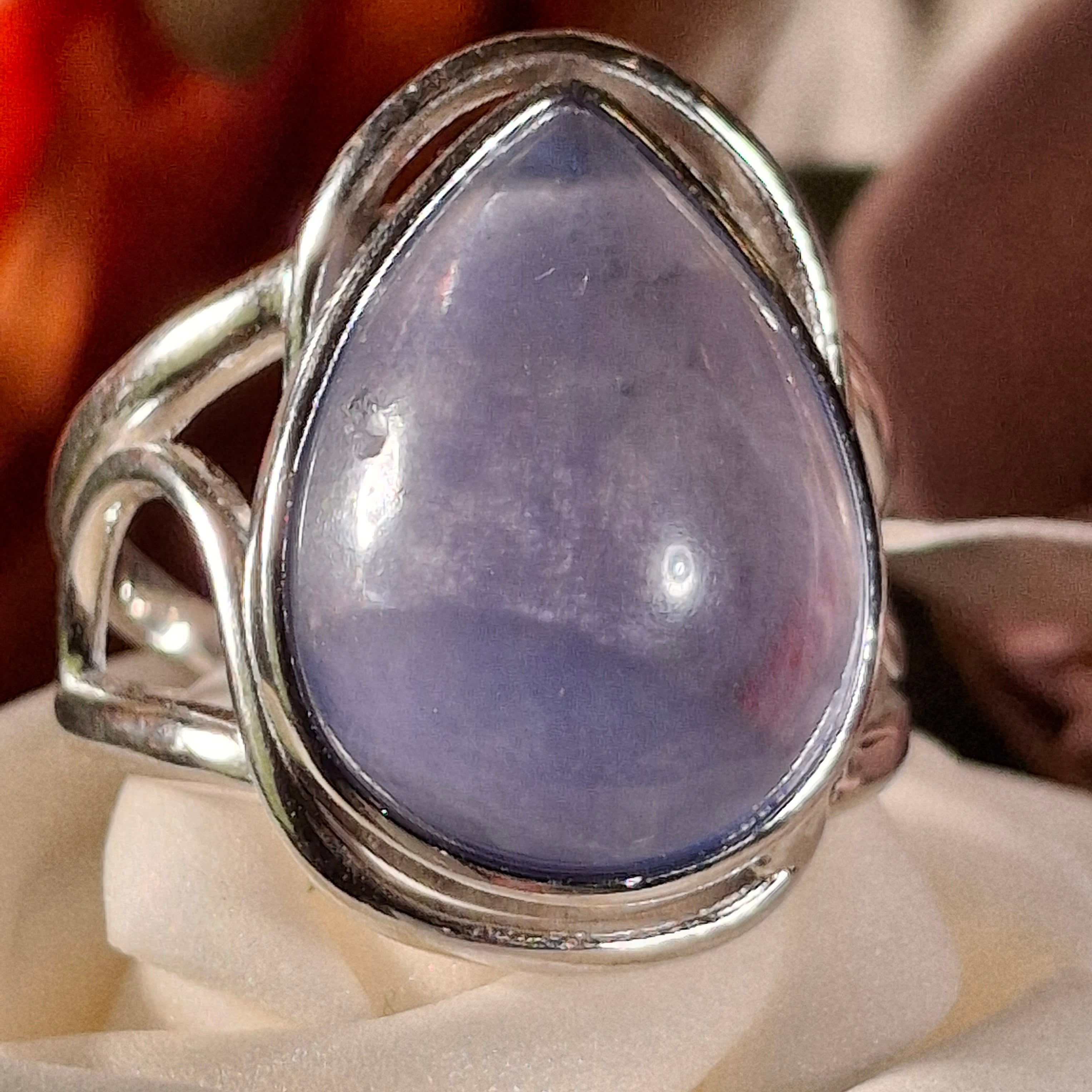 Fluorite Cuff Ring .925 Silver for Clarity and Focus